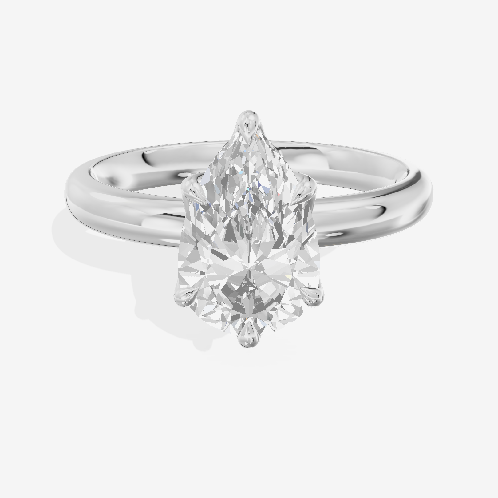 Vowsae 2.5mm Pear Six-Prong Engagement Ring in Platinum