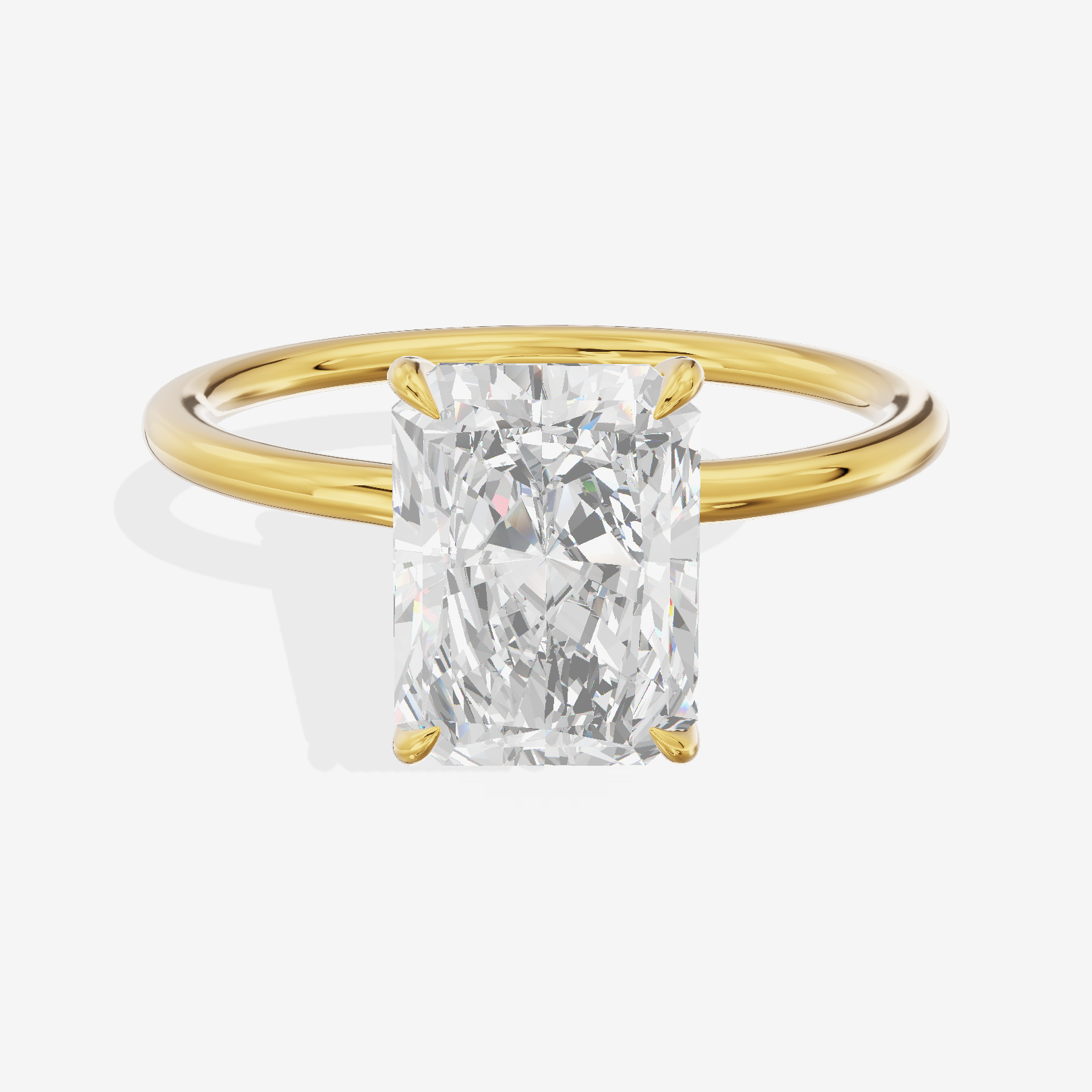 Classic Mayrelle 1.8mm Radiant Solitaire Engagement Ring in 18K Yellow Gold
