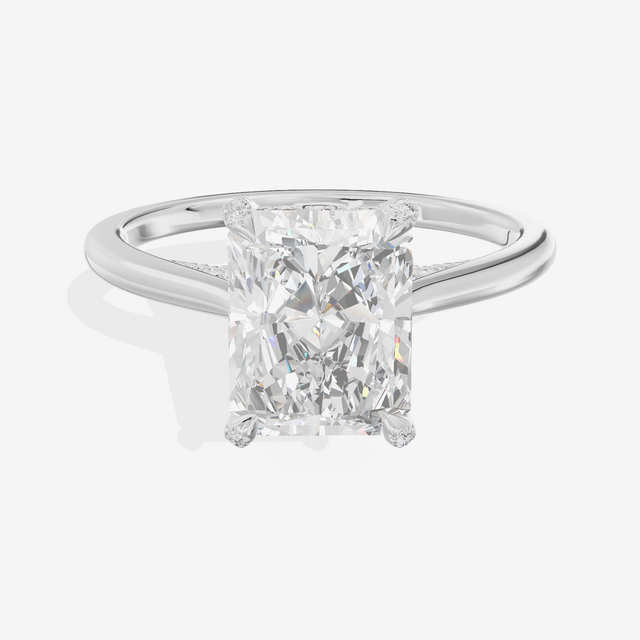 Grand Vowsae Radiant Engagement Ring with Side Stones (1/5 ct. tw.) in Platinum