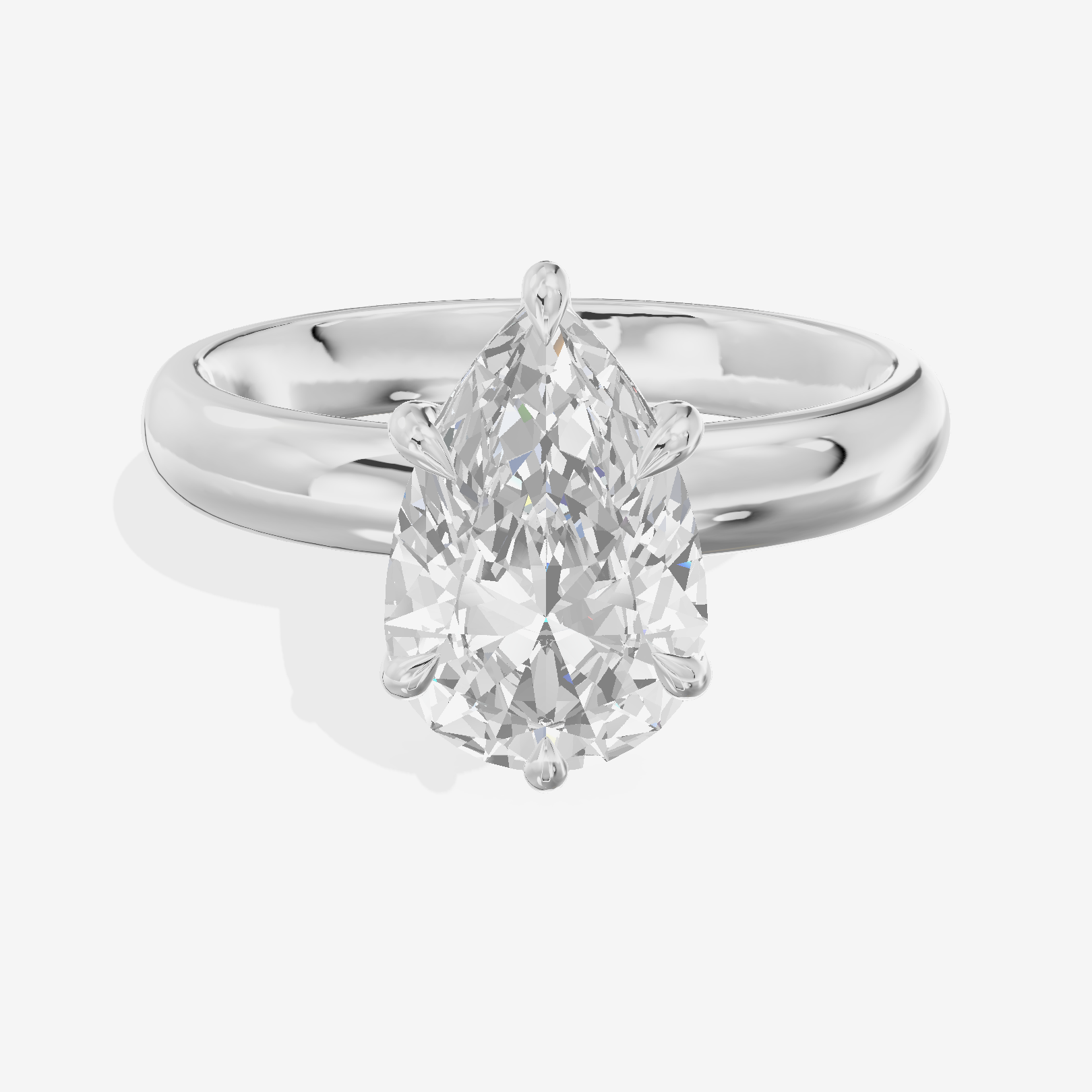 Whisper 3mm Pear Solitaire Engagement Ring in Platinum