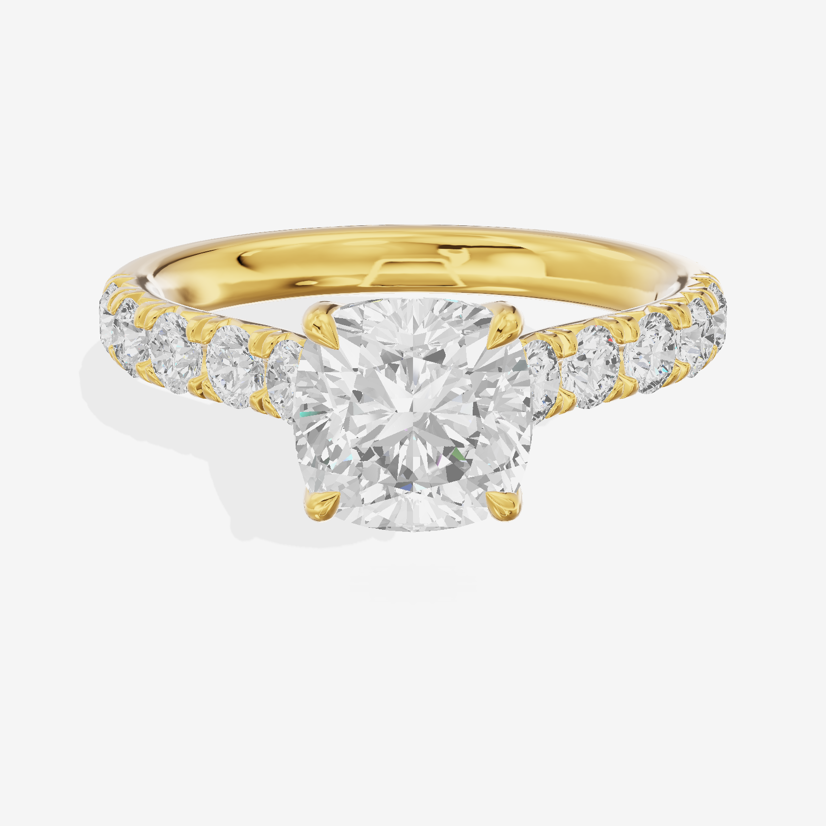 Halcyon Cushion Vintage Engagement Ring (1/2 ct. tw.) in 18K Yellow Gold
