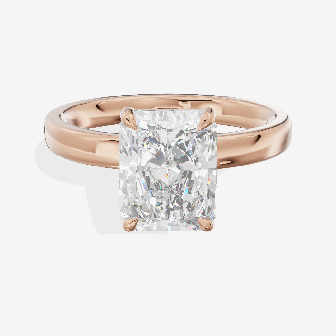 Tender Eversince 2.5mm Radiant Solitaire Engagement Ring in 18K Rose Gold