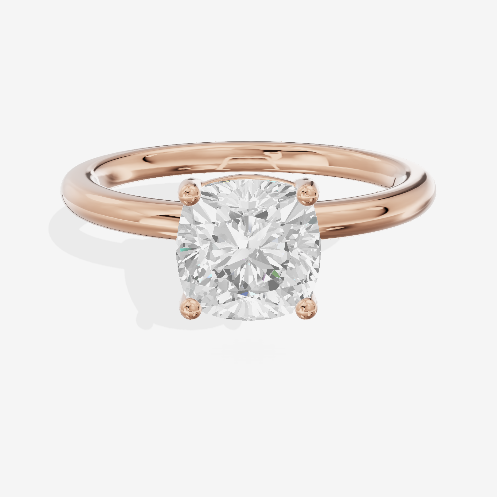 Tender 2mm Cushion Solitaire Engagement Ring in 14K Rose Gold