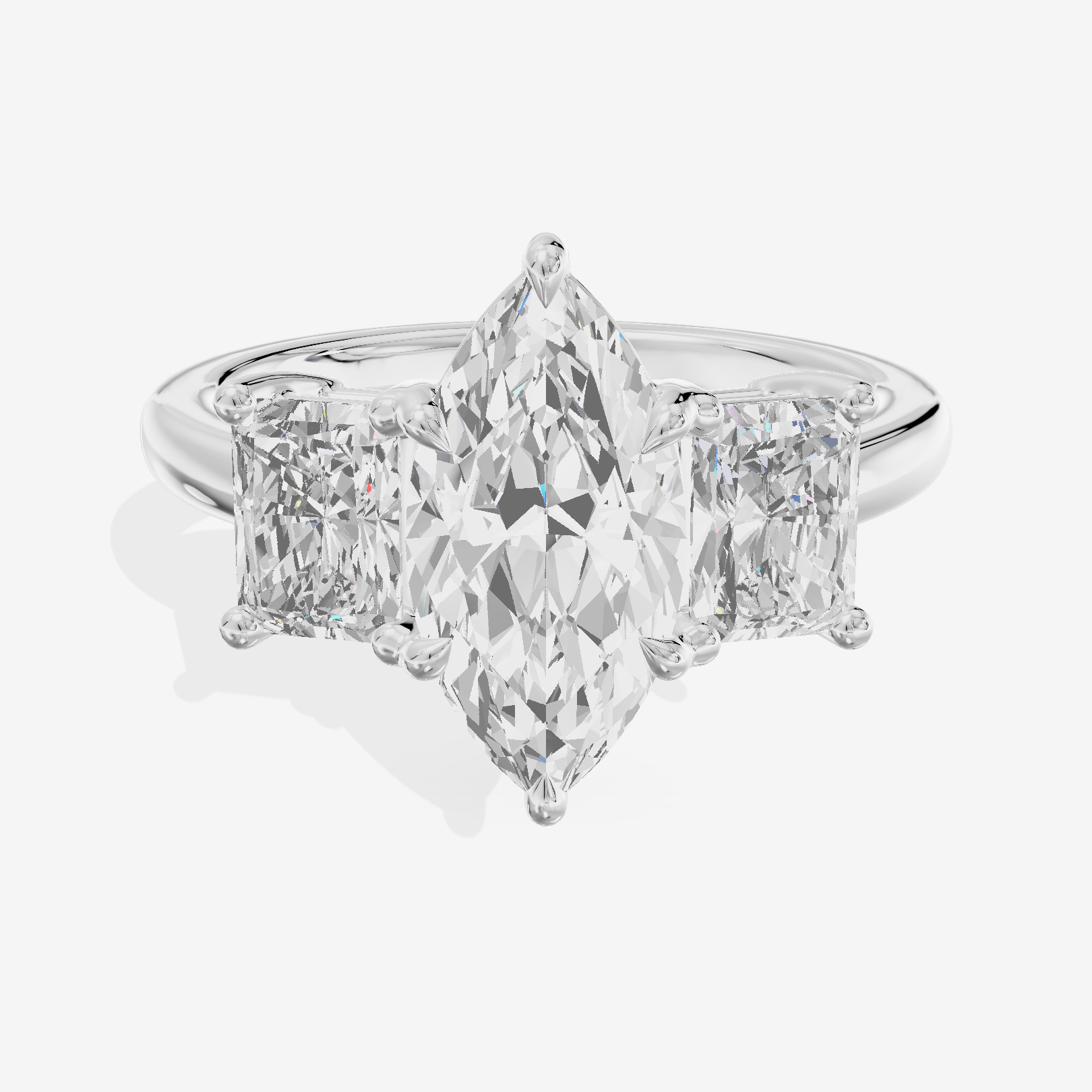 Twine Three Stone Marquise Engagement Ring (1/3 ct. tw.) in 14K White Gold