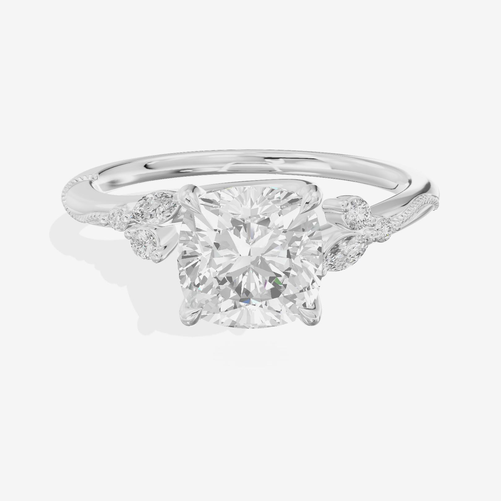 Vintage Lumera Cushion Engagement Ring (1/10 ct. tw.) in Platinum