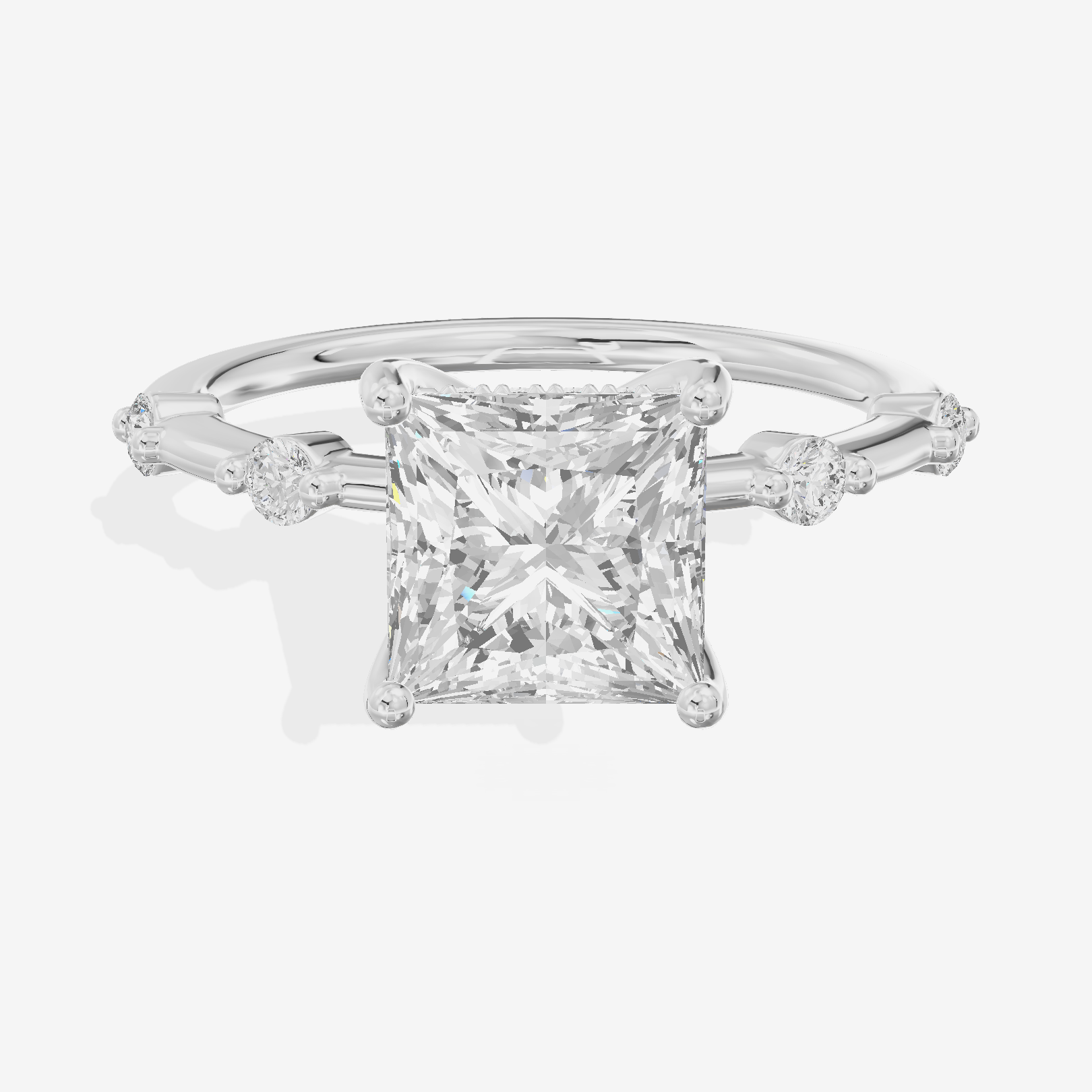 Selenia Princess Hidden Halo Engagement Ring (1/6 ct. tw.) in Platinum