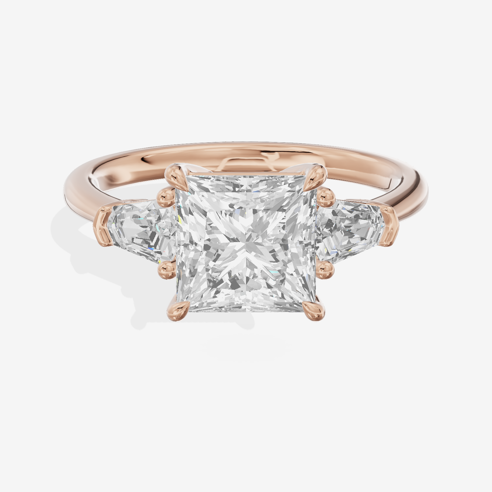 Maia Three Stone Princess Engagement Ring (1/4 ct. tw.) in 18K Rose Gold