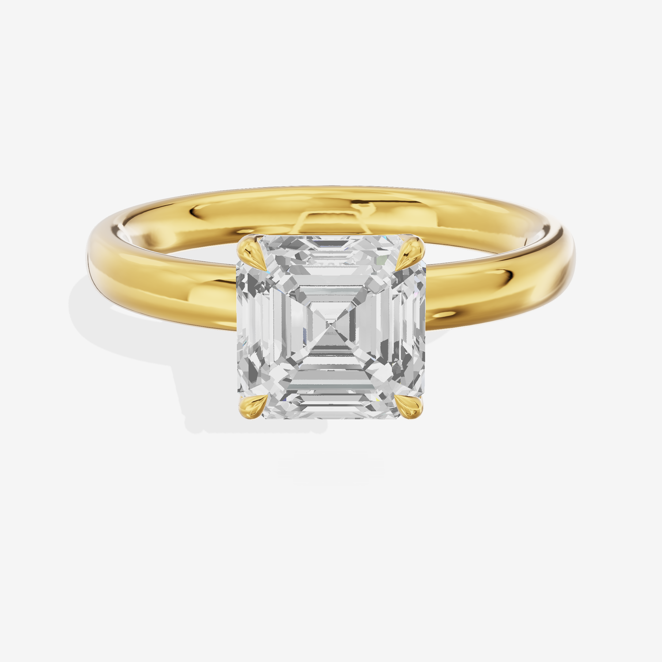 Hallowed Promezza 2.5mm Asscher Solitaire Engagement Ring in 18K Yellow Gold