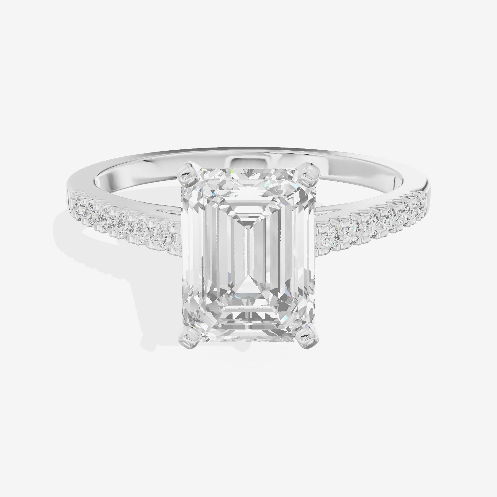 Sworn Vowsae Emerald Engagement Ring with Side Stones (1/10 ct. tw.) in Platinum