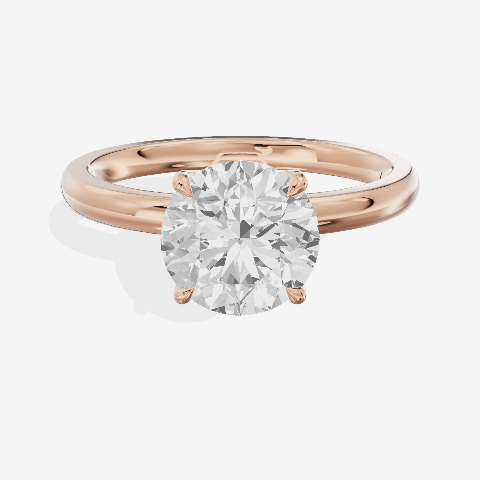 Sincere Cathedral 1.5mm Round Six-Prong Engagement Ring in 14K Rose Gold
