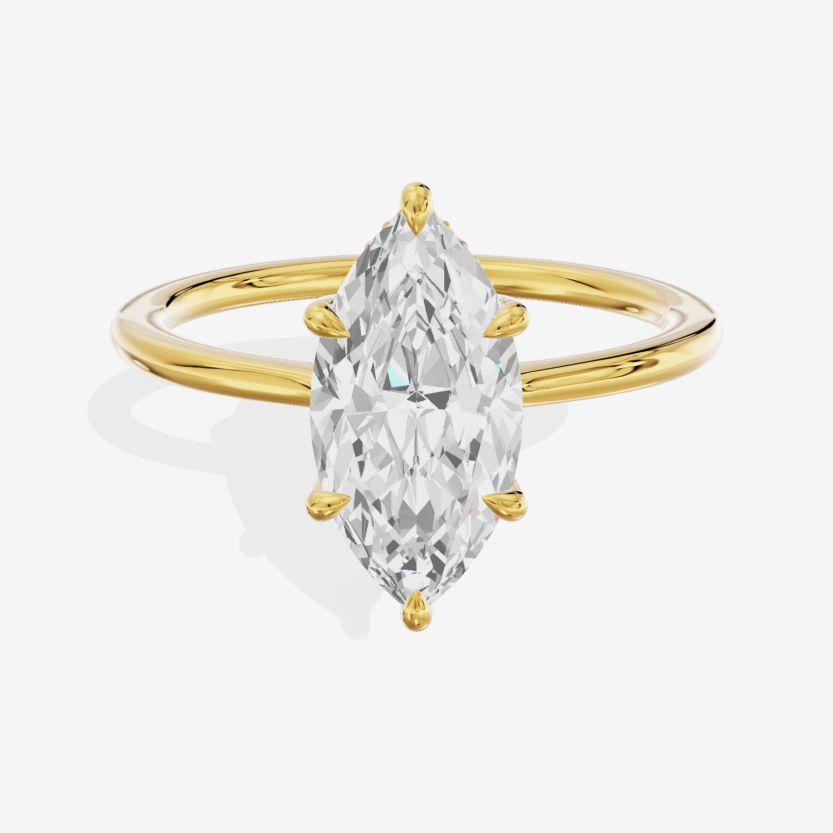 Promezza Hidden Halo Marquise Engagement Ring (1/20 ct. tw.) in 14K Yellow Gold