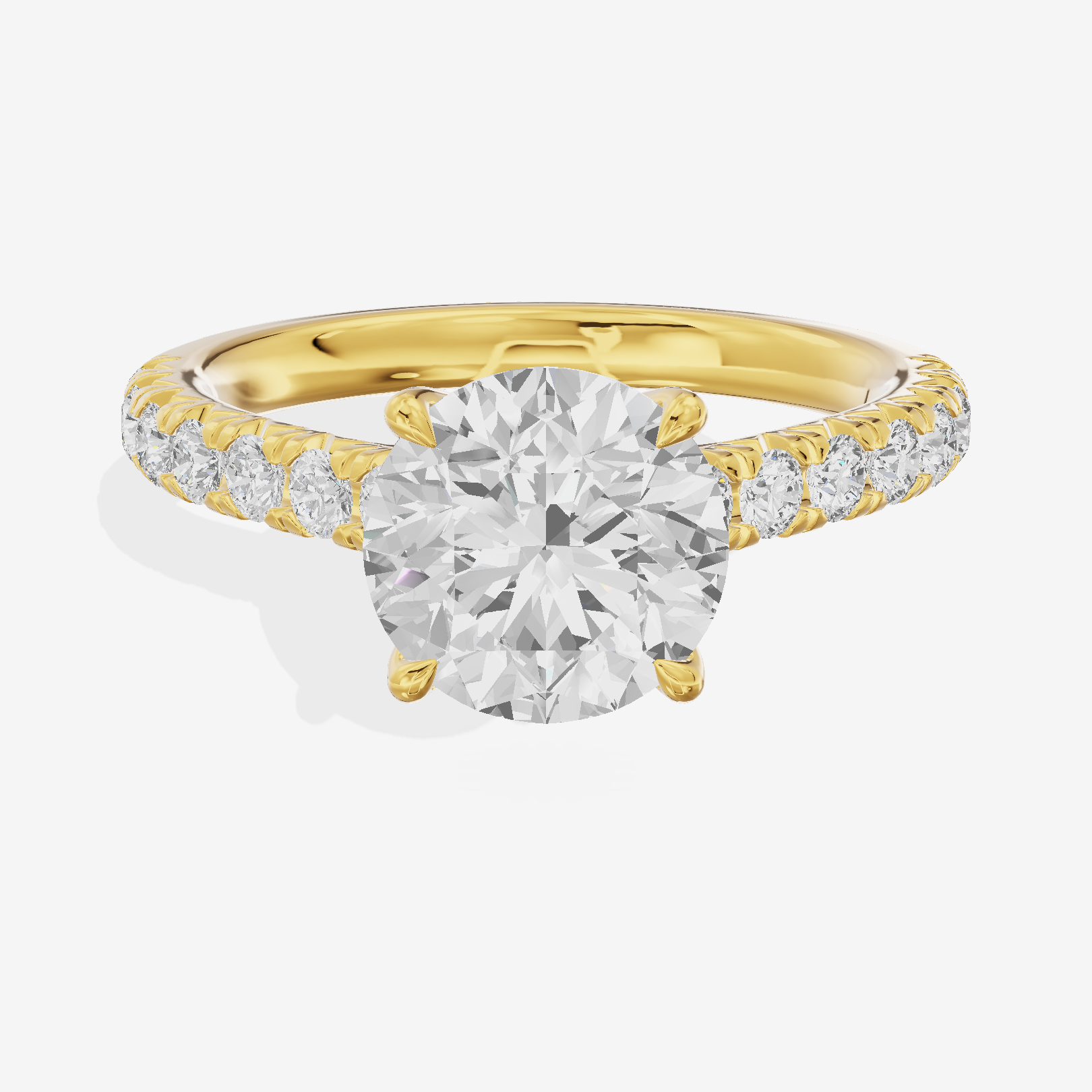 Whispered Sincere Round Engagement Ring with Side Stones (2/5 ct. tw.) in 18K Yellow Gold