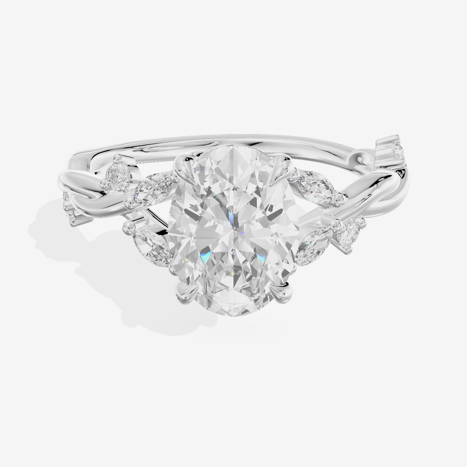 Twined Vowsae Oval Twisted Engagement Ring (1/6 ct. tw.) in Platinum