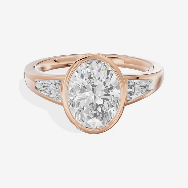 Modern Triade Oval Three Stone Engagement Ring (1/2 ct. tw.) in 14K Rose Gold
