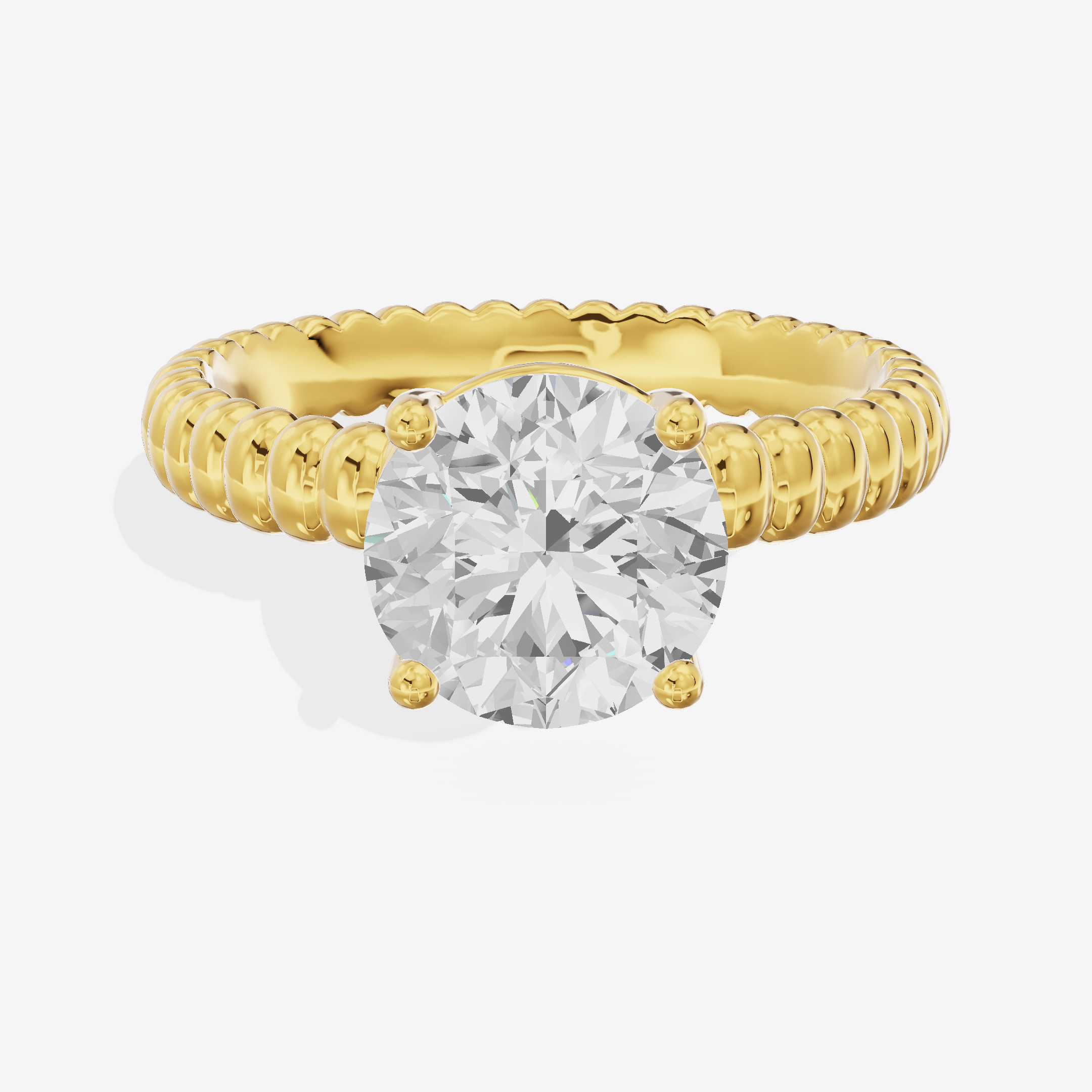 Vintage Aimora 1.8mm Round Solitaire Engagement Ring in 18K Yellow Gold