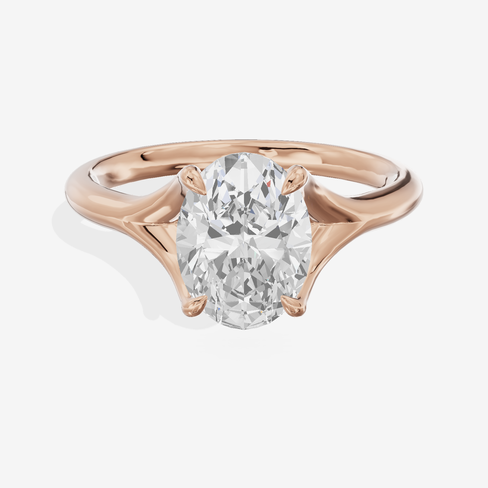 One of One Grand 3mm Oval Solitaire Engagement Ring (1/3 ct. tw.) in 14K Rose Gold