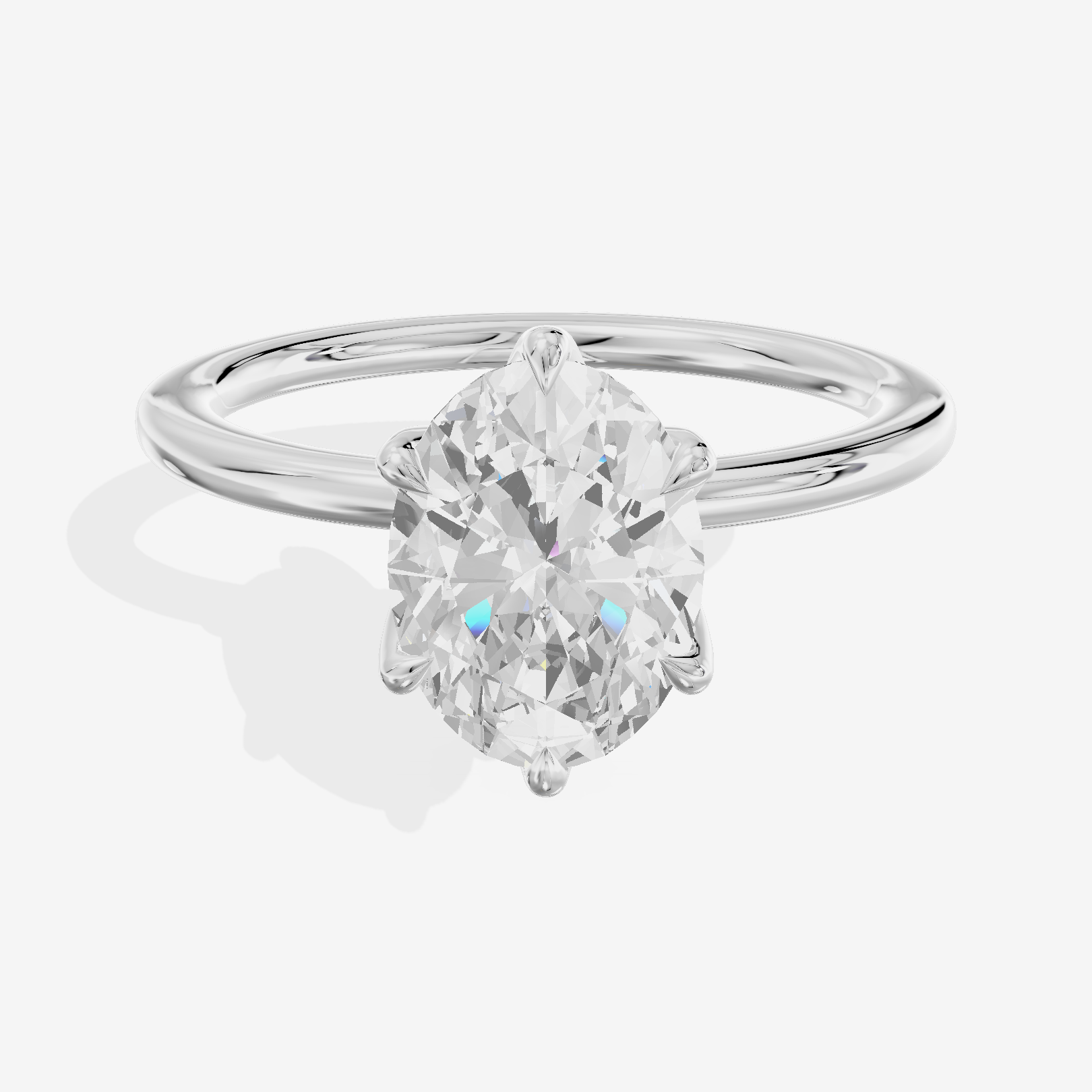 Aurea 1.5mm Oval Six-Prong Engagement Ring in Platinum