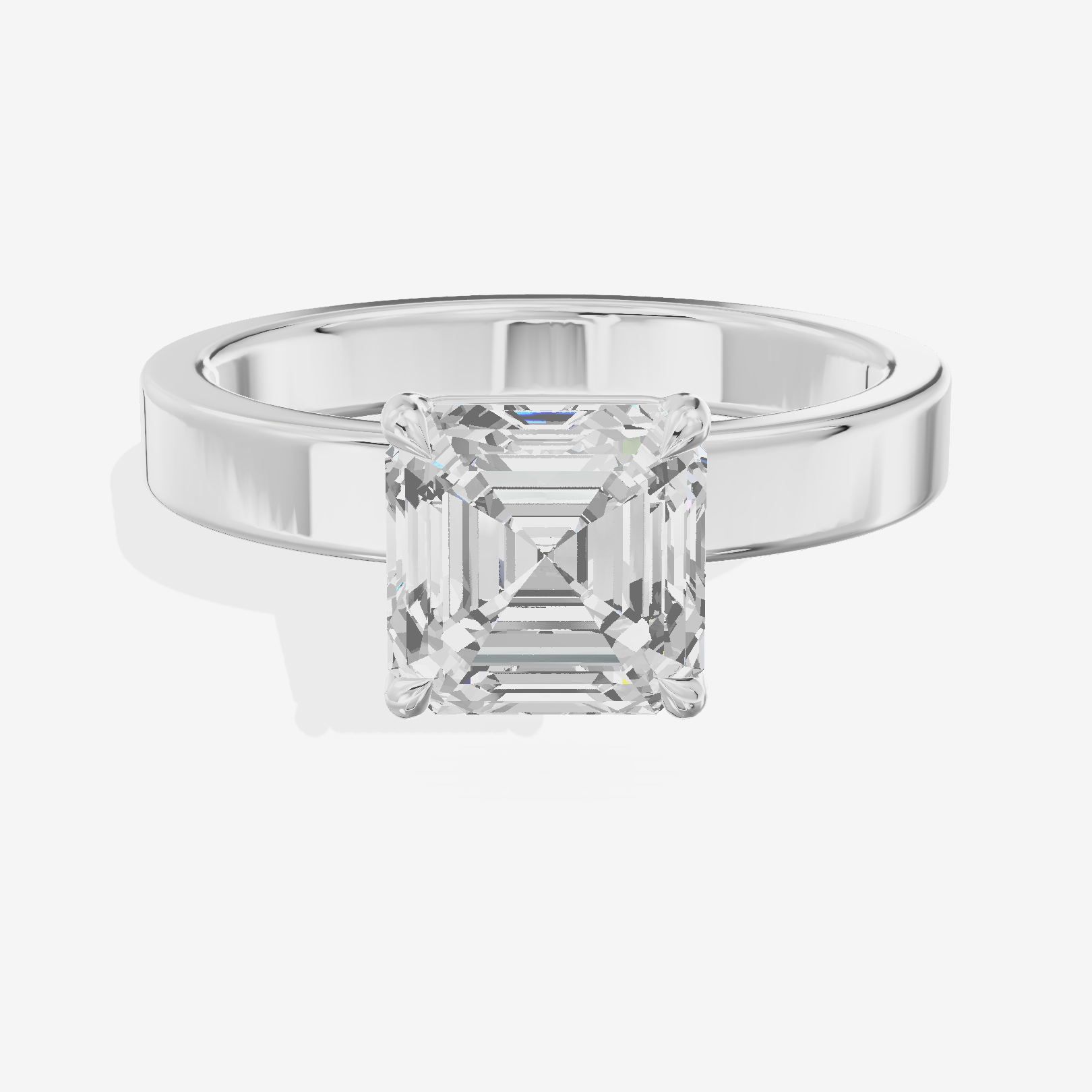 Eternal Vowsae 3mm Asscher Solitaire Engagement Ring in Platinum