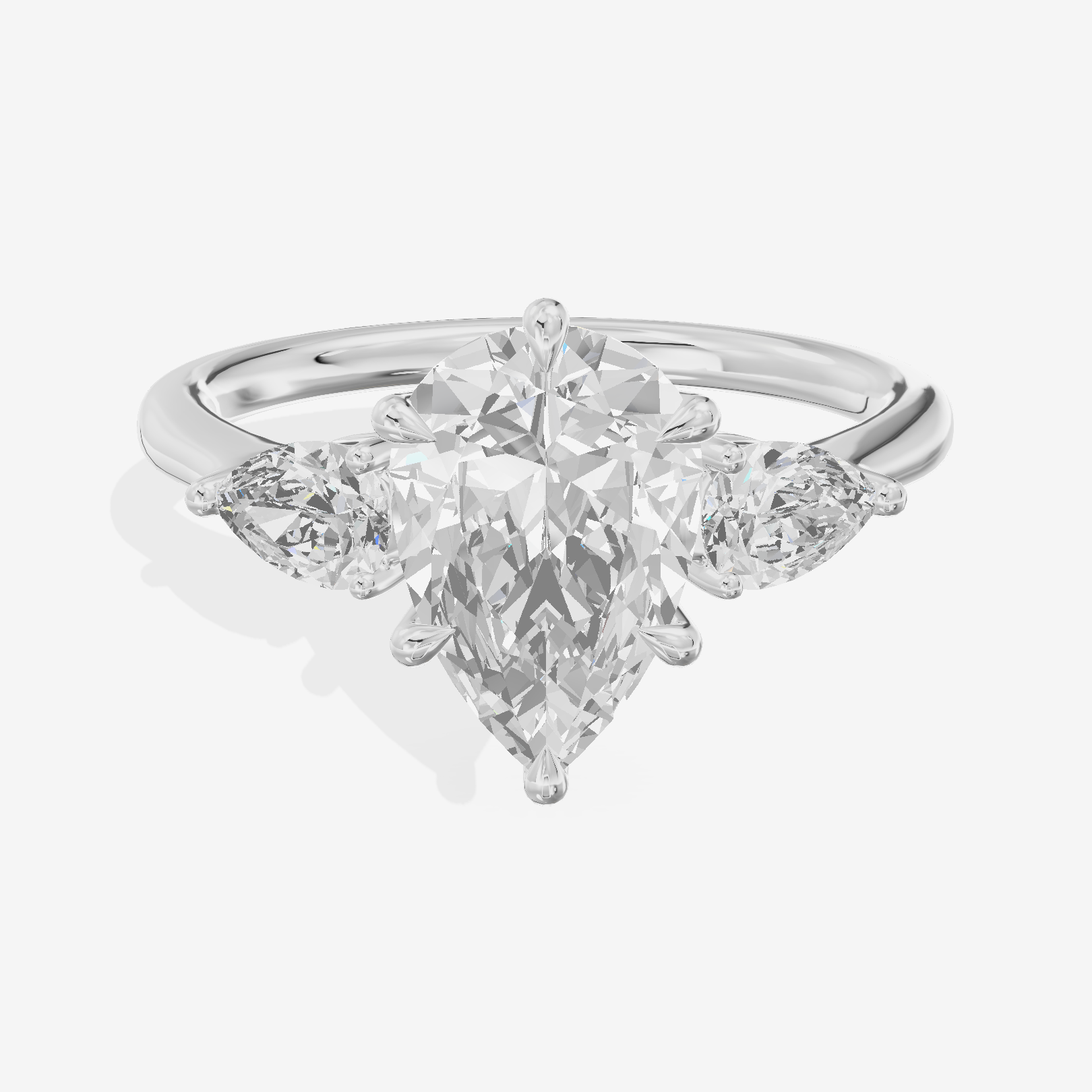 Grand Triade Pear Three Stone Engagement Ring (2/5 ct. tw.) in 18K White Gold