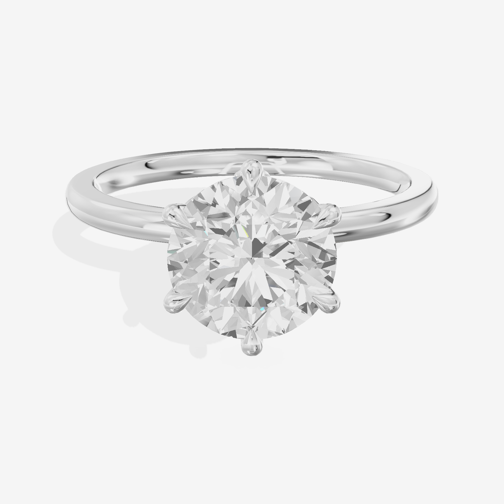 Janevra Round Engagement Ring with Side Stones (1/10 ct. tw.) in 14K White Gold