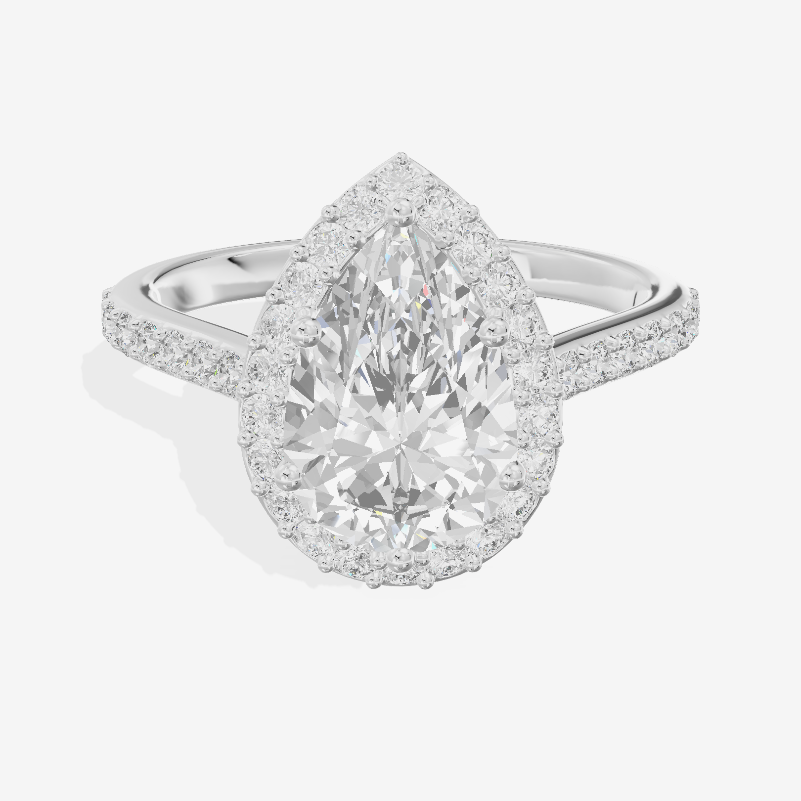 Liviana Pear Halo Engagement Ring (2/5 ct. tw.) in Platinum