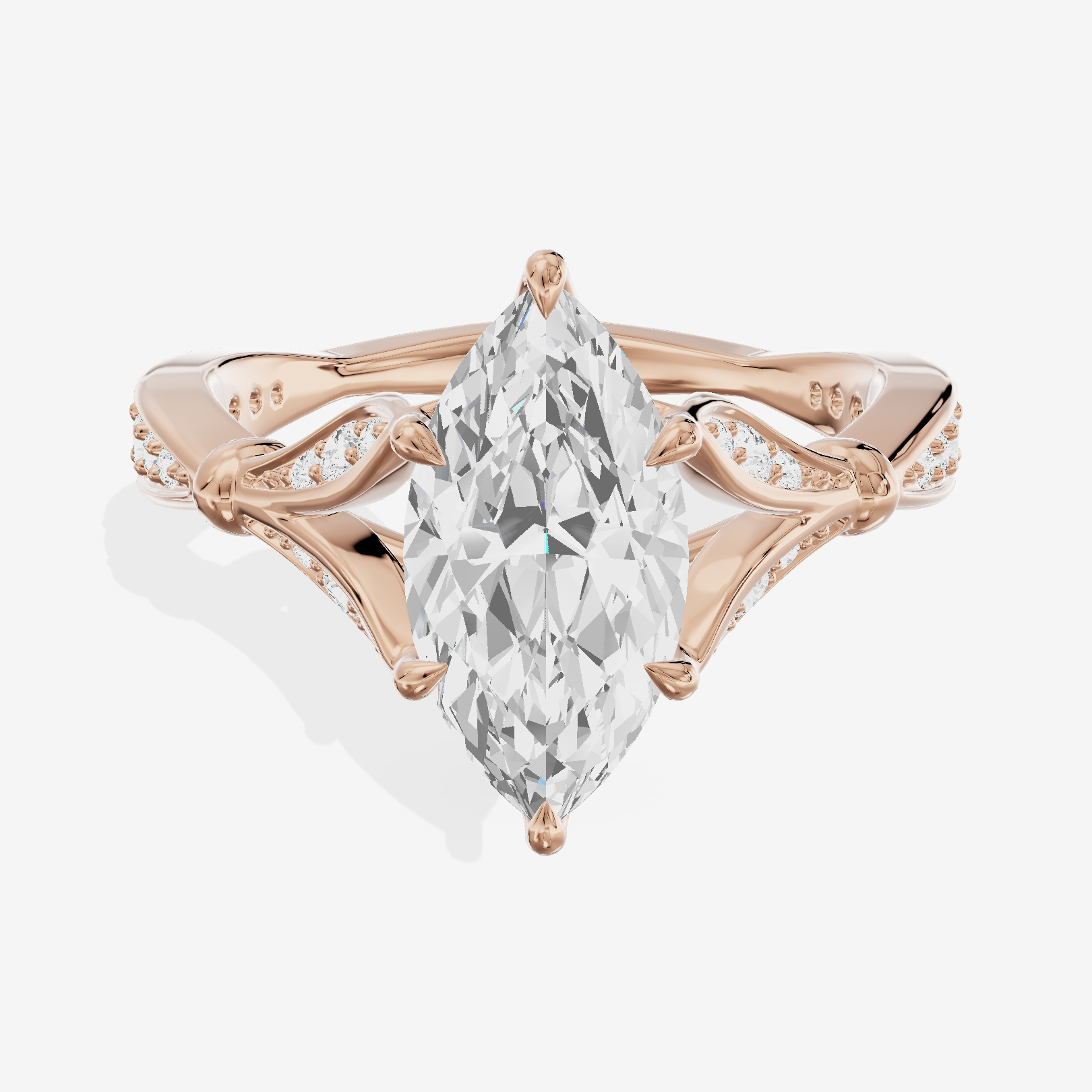 One of One Grand 3mm Marquise Solitaire Engagement Ring (1/3 ct. tw.) in 18K Rose Gold