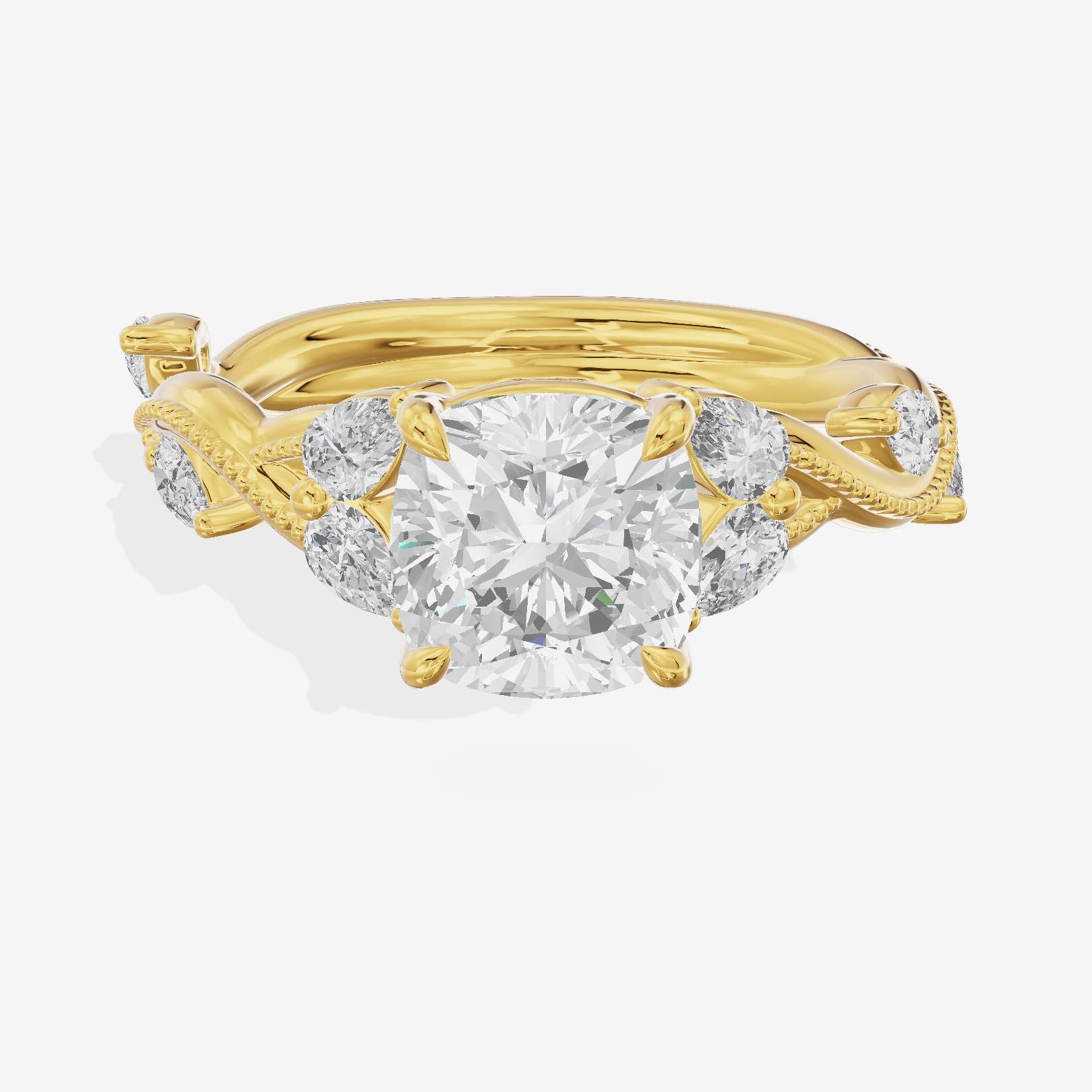 Vintage Twine Cushion Engagement Ring (3/8 ct. tw.) in 18K Yellow Gold