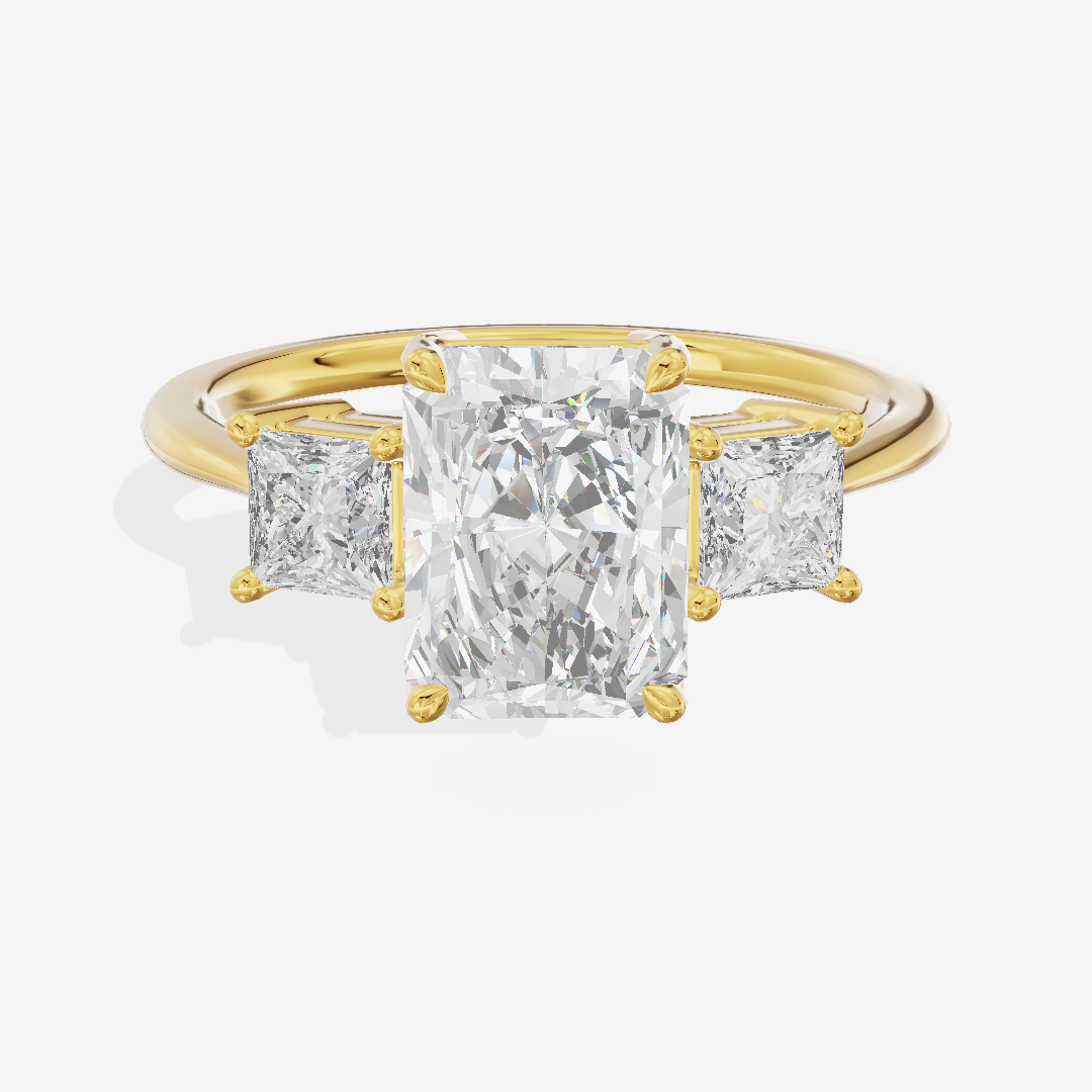 Belovae Anniversary Anniversary Radiant Three Stone Engagement Ring (1/2 ct. tw.) in 14K Yellow Gold
