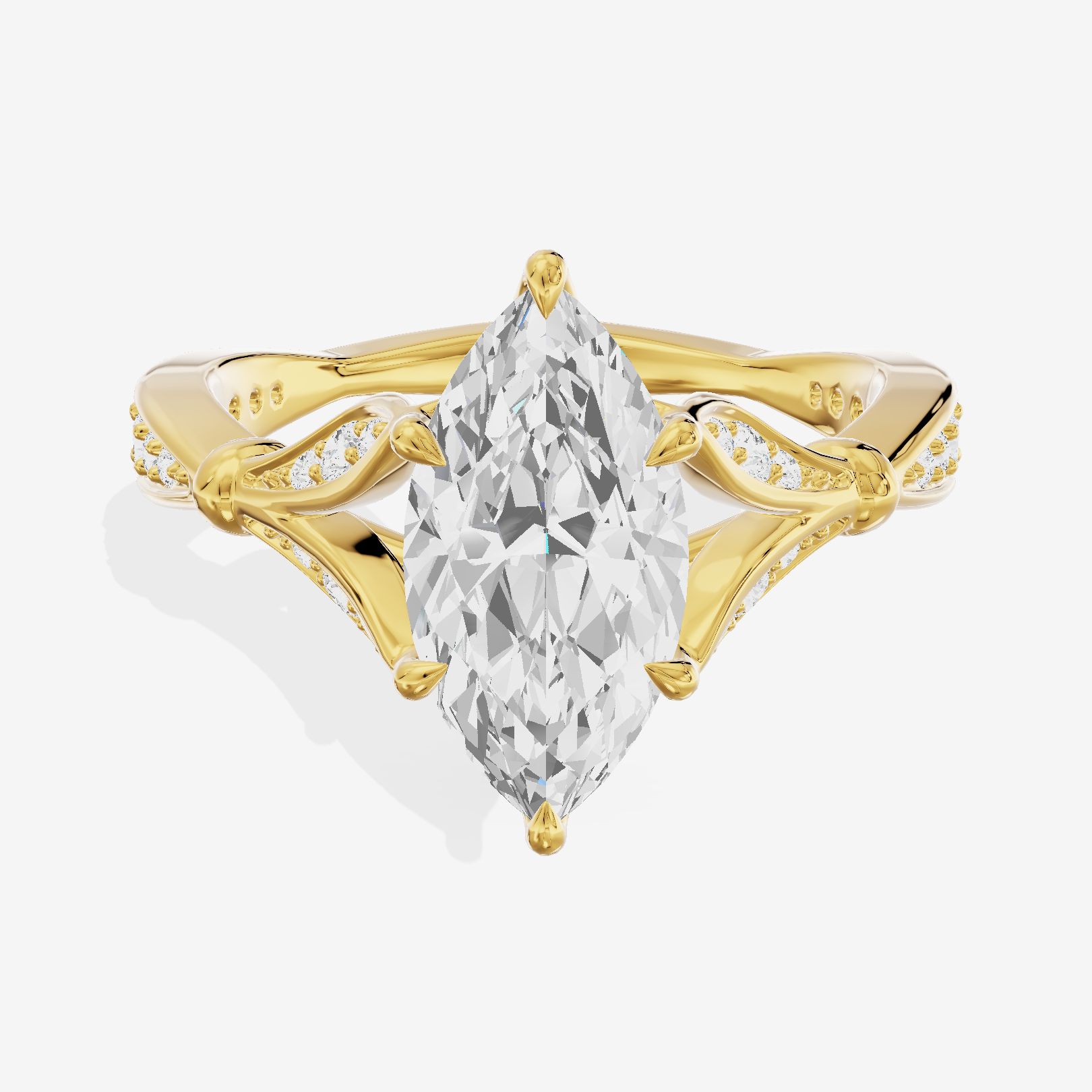 One of One Grand 3mm Marquise Solitaire Engagement Ring (1/3 ct. tw.) in 14K Yellow Gold