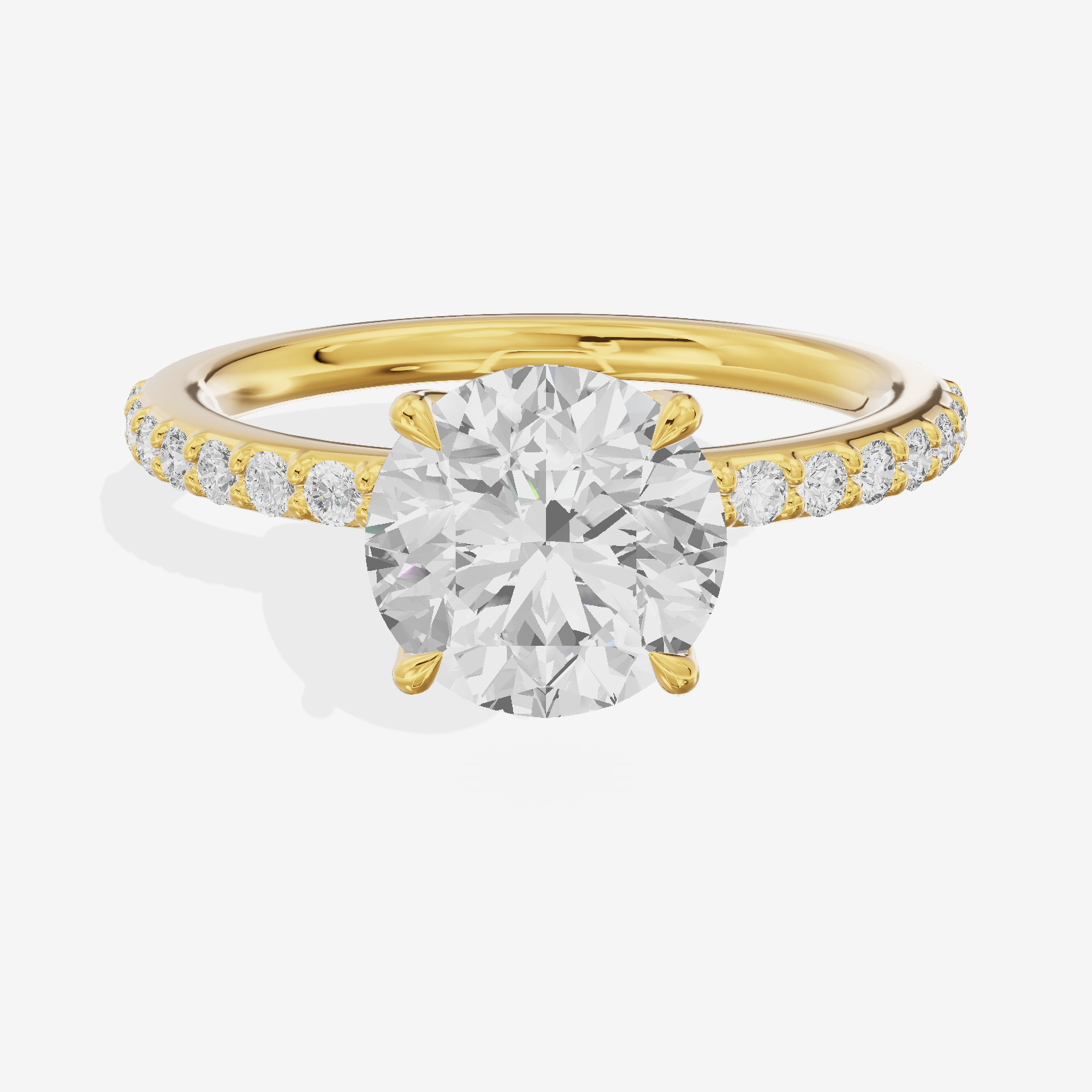 Luxe Whisper Round Engagement Ring with Side Stones (1/4 ct. tw.) in 18K Yellow Gold