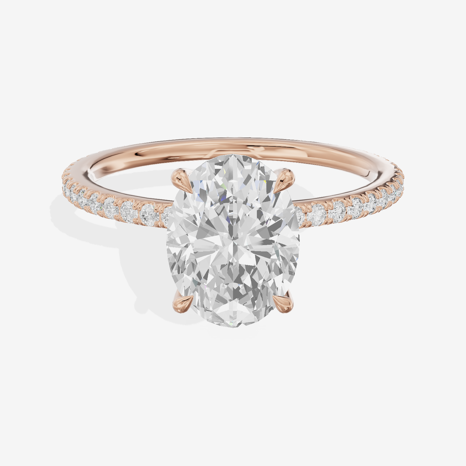 Mirelle Oval Hidden Halo Engagement Ring (1/3 ct. tw.) in 18K Rose Gold