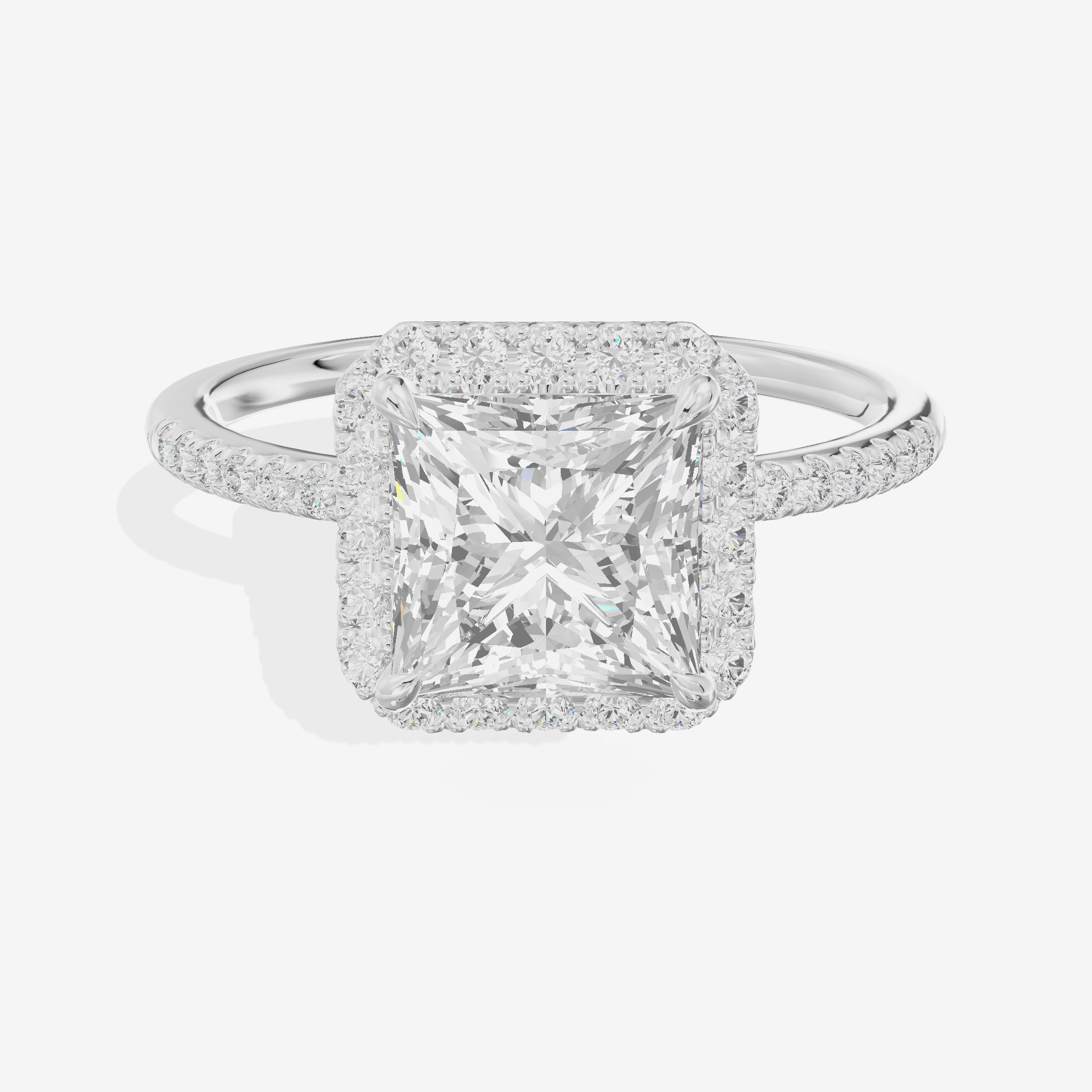 Vowsae Halo Princess Engagement Ring (1/5 ct. tw.) in 14K White Gold