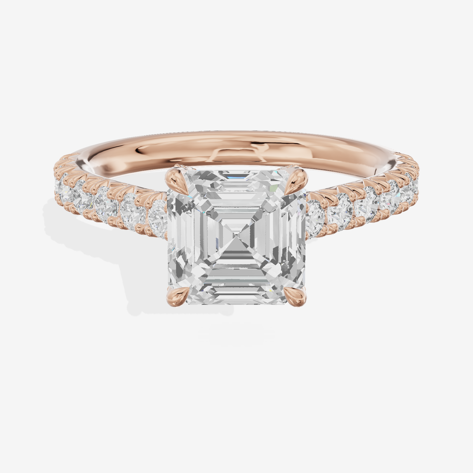 Clusta Hidden Halo Asscher Engagement Ring (1/2 ct. tw.) in 14K Rose Gold