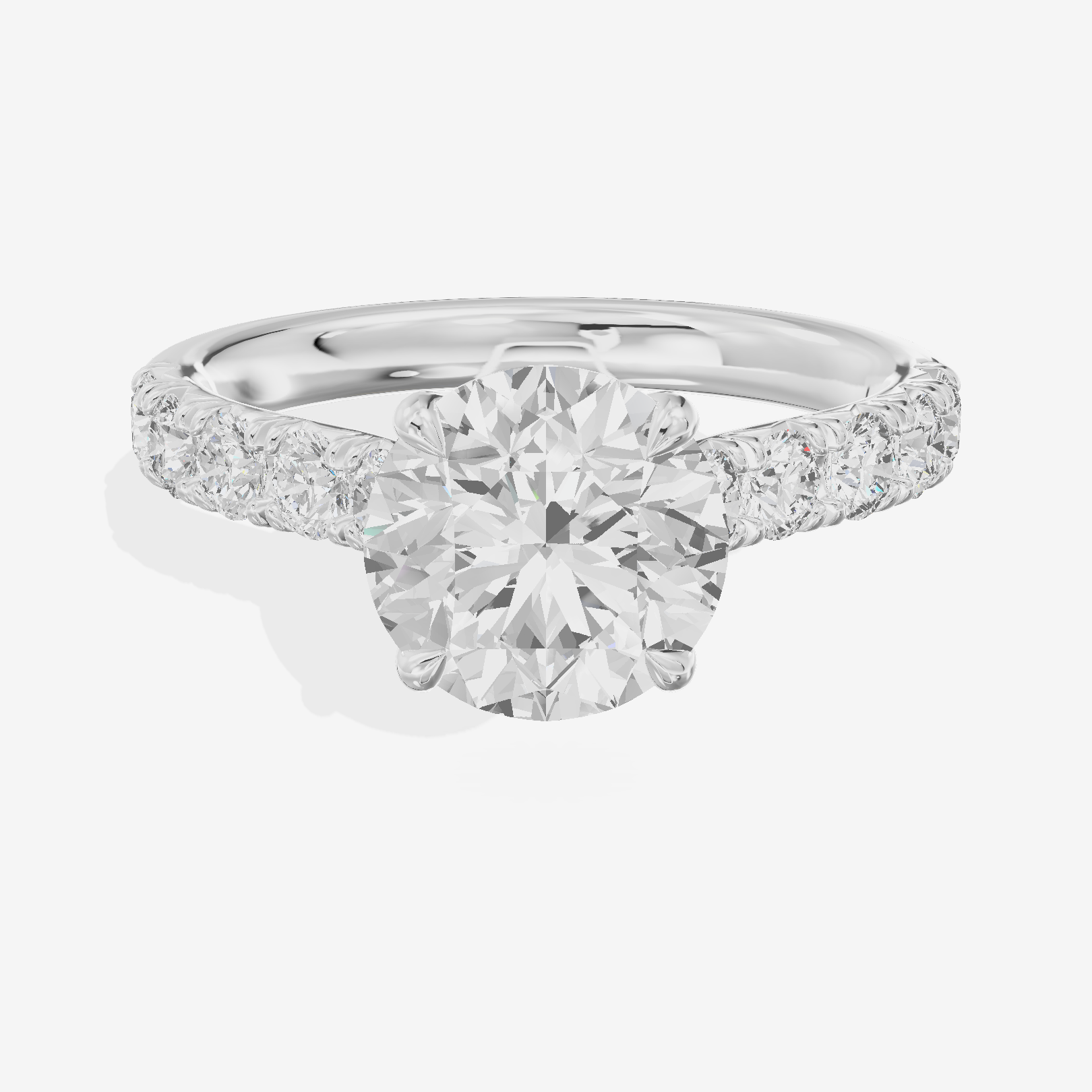 Halcyon Round Vintage Engagement Ring (1/2 ct. tw.) in 18K White Gold