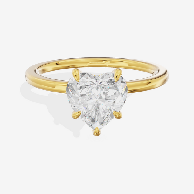Sincere Halo Heart Engagement Ring (1/15 ct. tw.) in 18K Yellow Gold