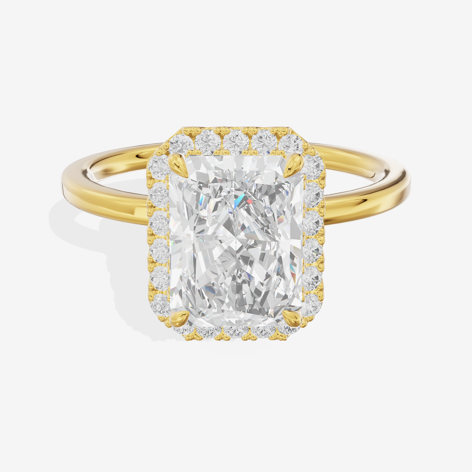 Coeurine Halo Radiant Engagement Ring (1/5 ct. tw.) in 14K Yellow Gold