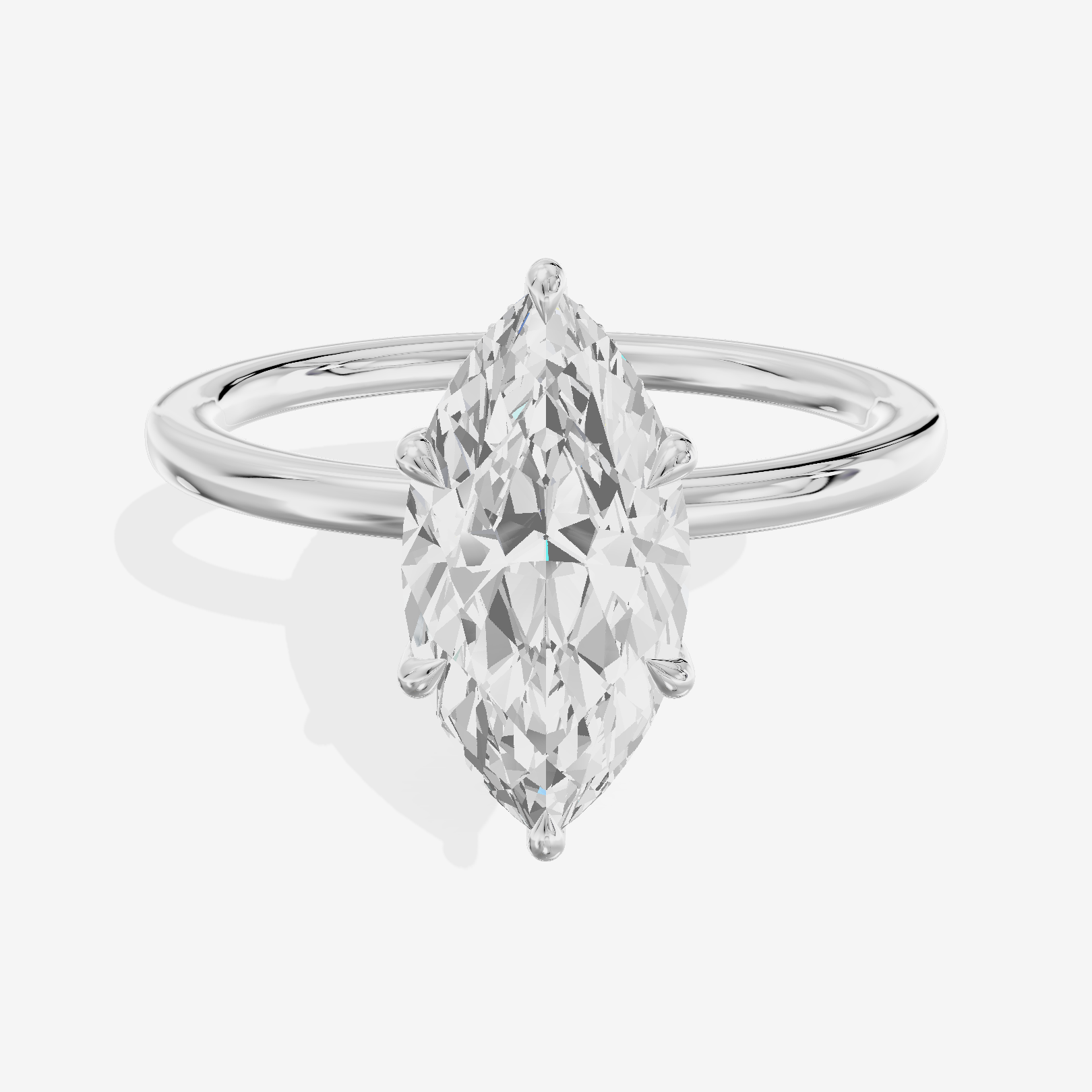 Grand Aimora Marquise Engagement Ring with Hidden Halos (1/20 ct. tw.) in 14K White Gold