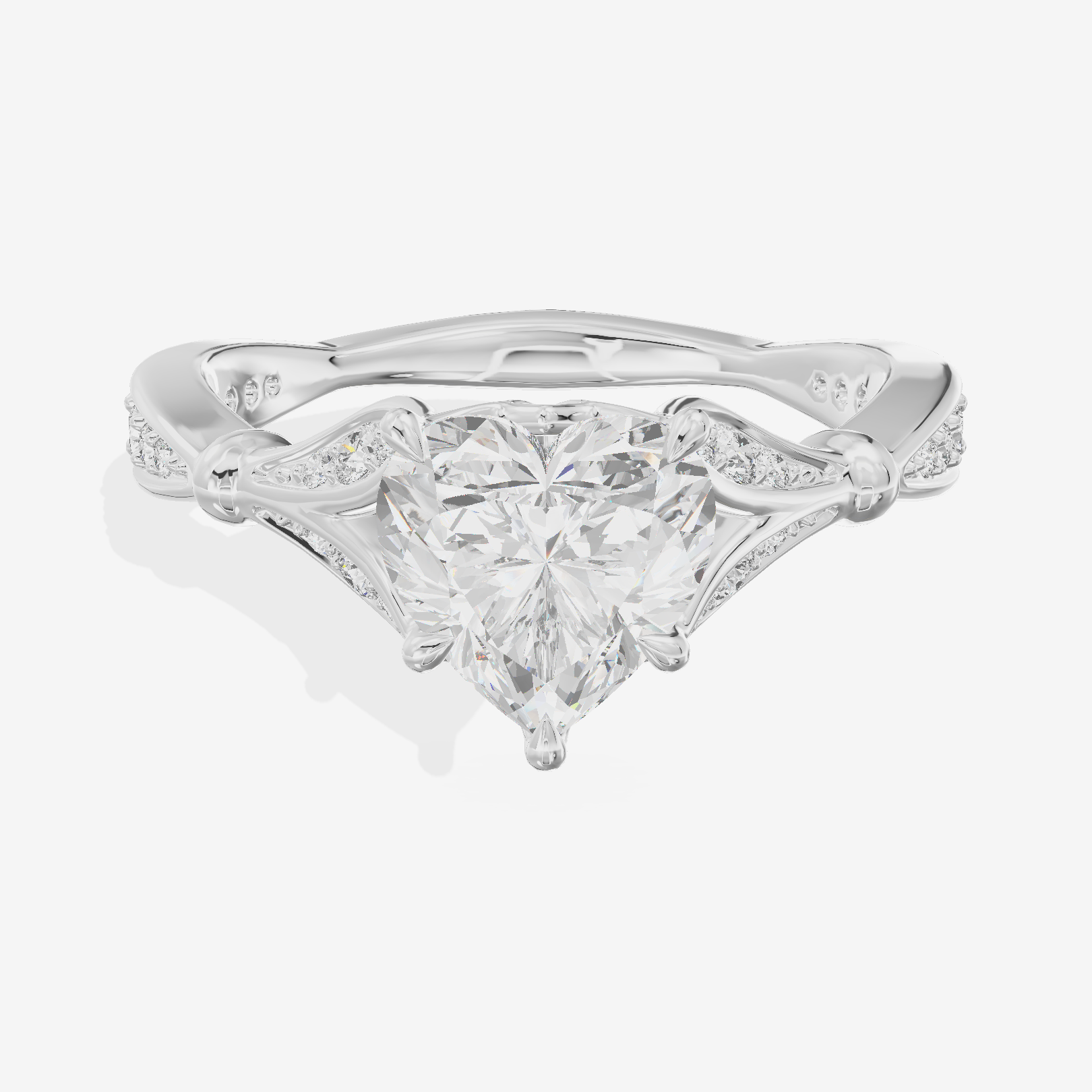 One of One Grand 3mm Heart Solitaire Engagement Ring (1/3 ct. tw.) in Platinum