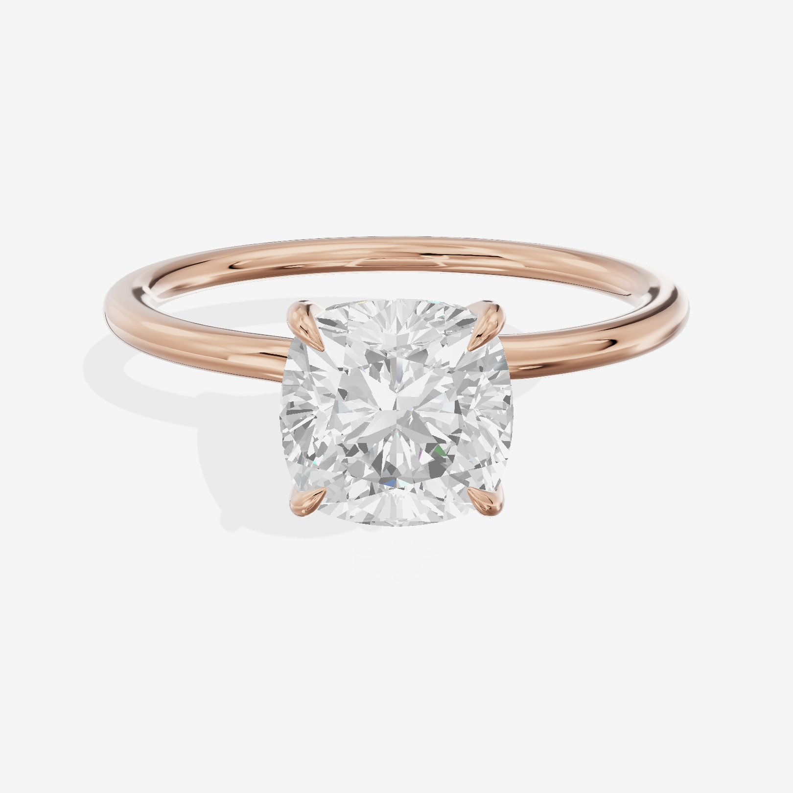 Classic Mayrelle 1.8mm Cushion Solitaire Engagement Ring in 18K Rose Gold