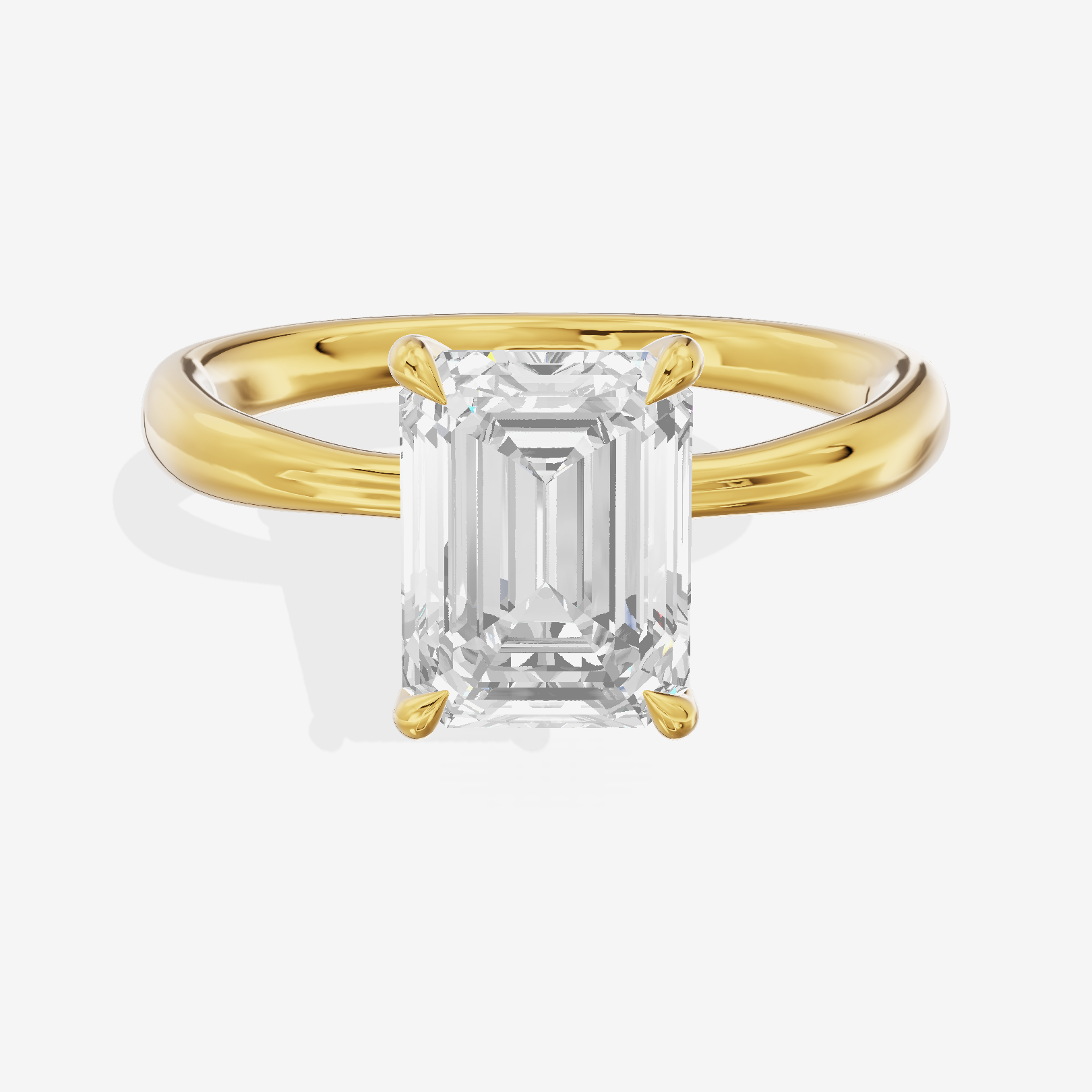 Classic Aimora 2.7mm Emerald Solitaire Engagement Ring in 18K Yellow Gold