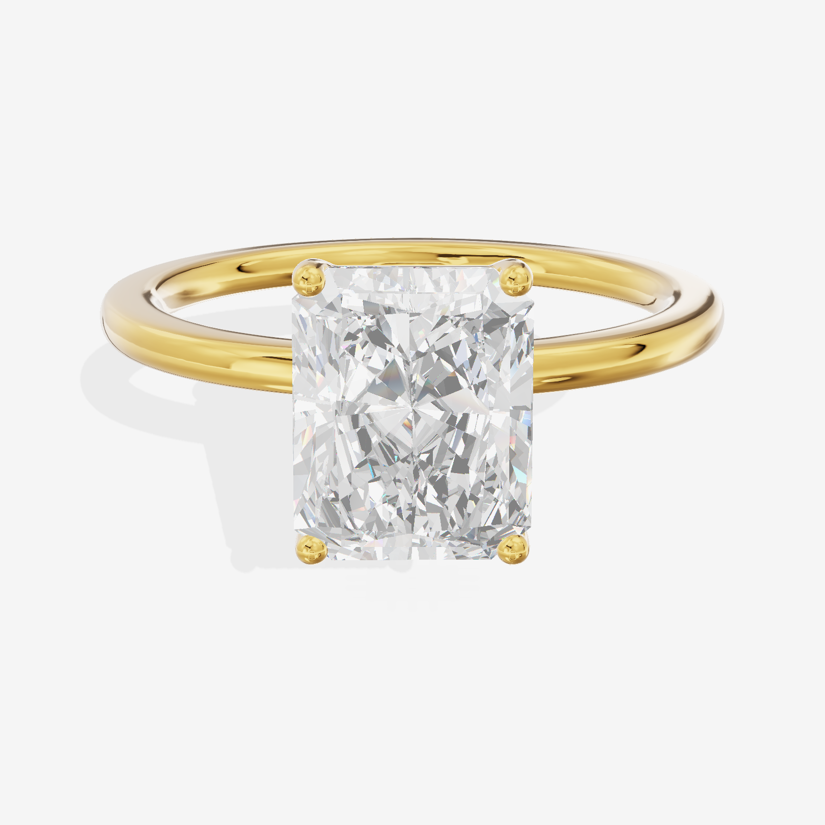 Eversince 1.4mm Radiant Solitaire Engagement Ring in 14K Yellow Gold
