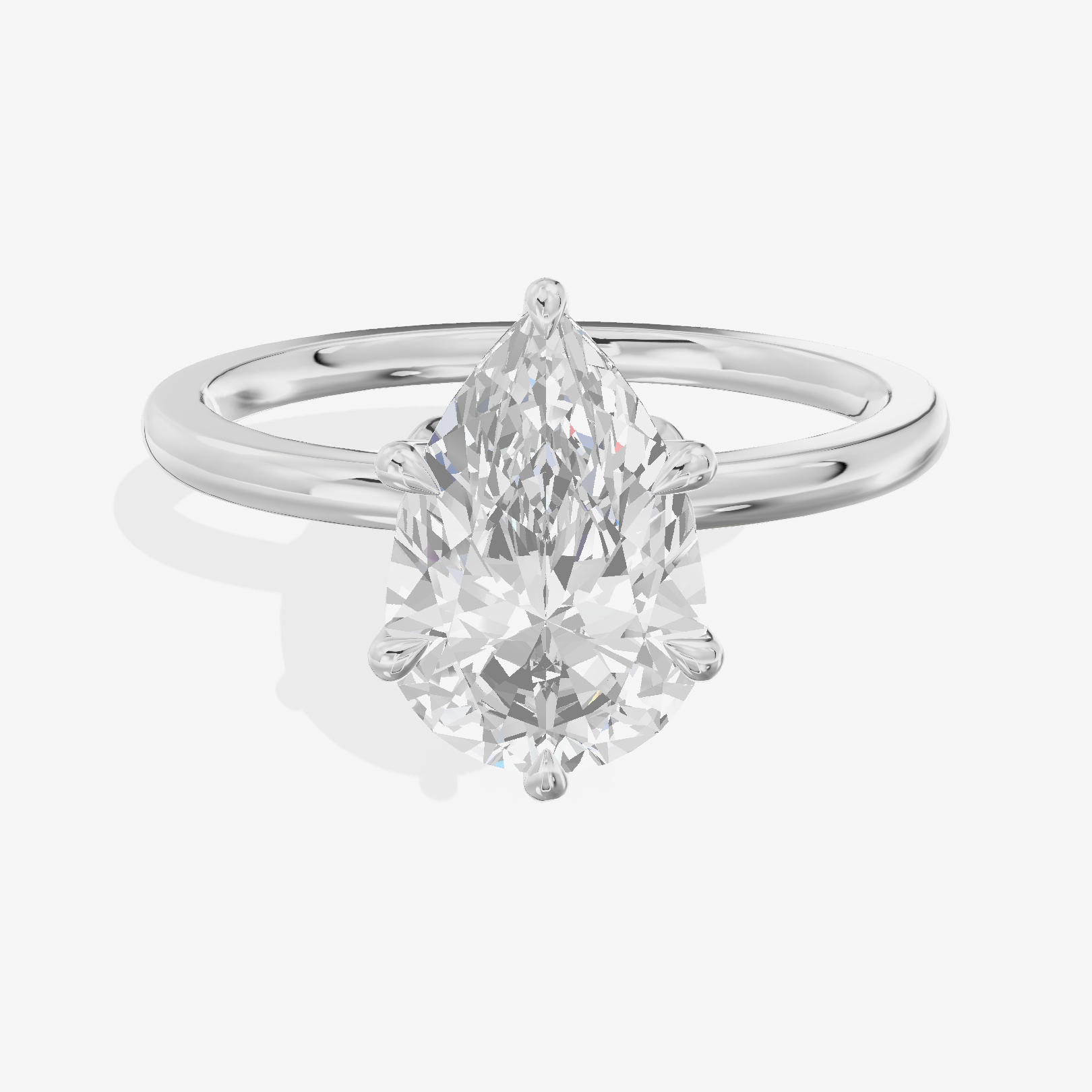 Janevra Pear Engagement Ring with Side Stones (1/10 ct. tw.) in 18K White Gold