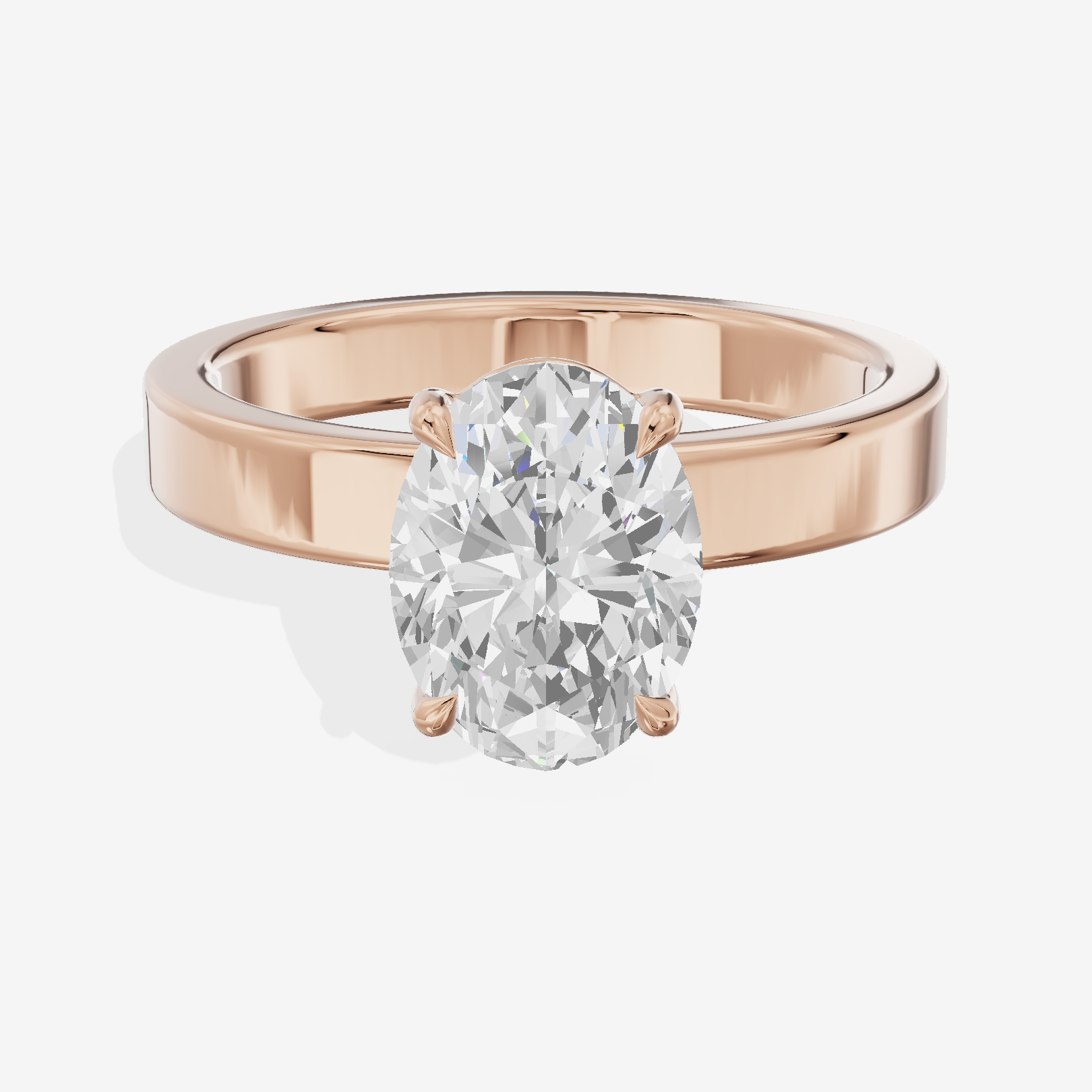 Eternal Vowsae 3mm Oval Solitaire Engagement Ring in 18K Rose Gold
