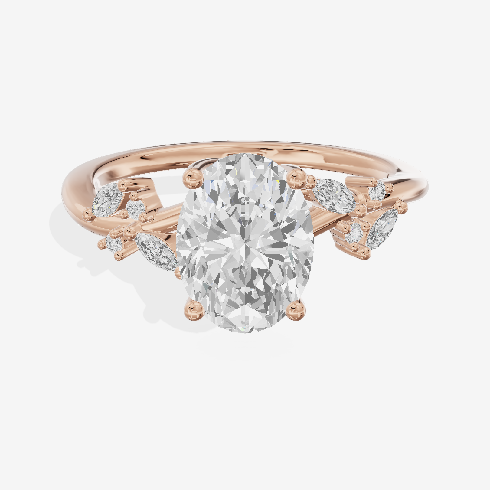 Vintage Trueheart Oval Engagement Ring (1/6 ct. tw.) in 18K Rose Gold