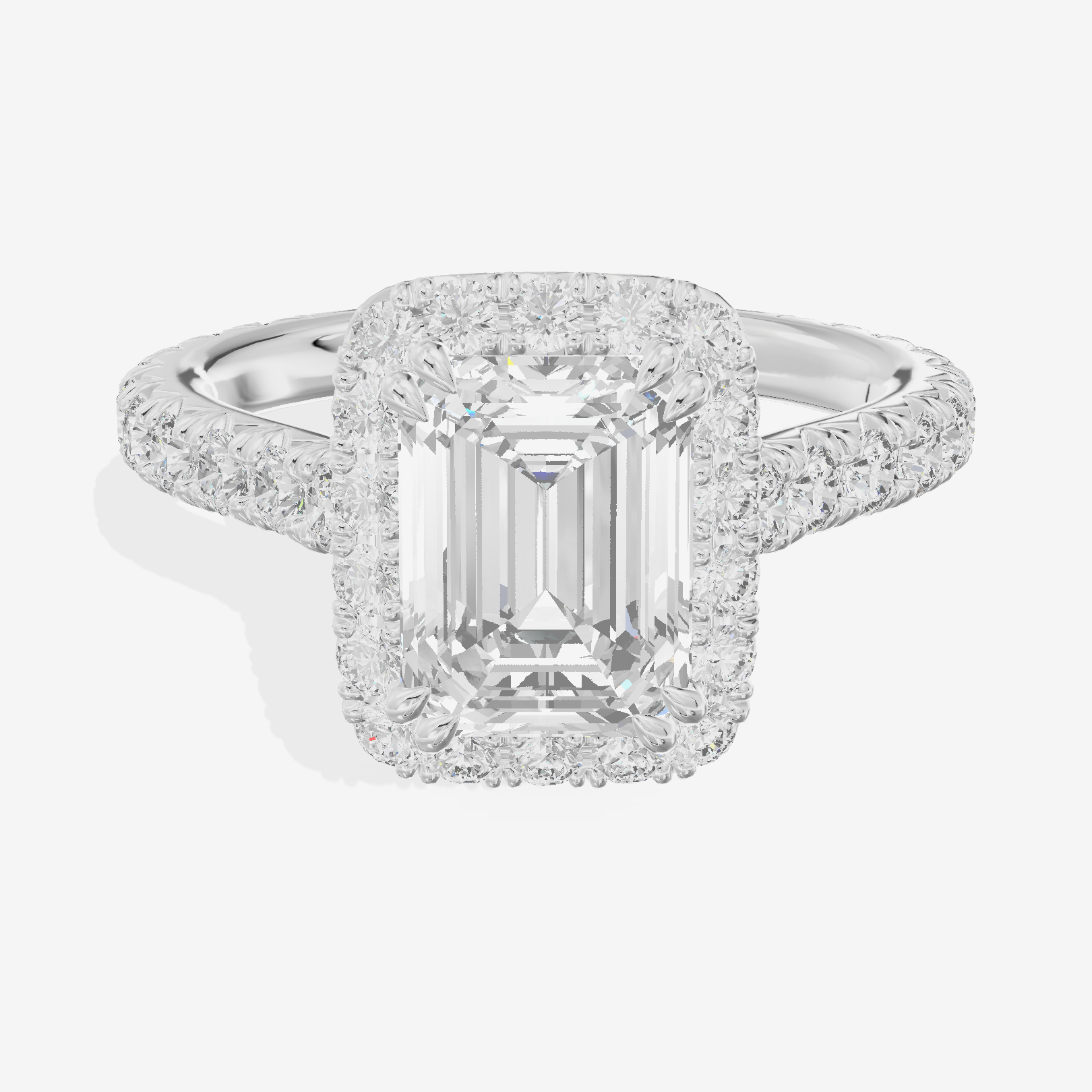One of One Halo Emerald Engagement Ring (3/4 ct. tw.) in 18K White Gold