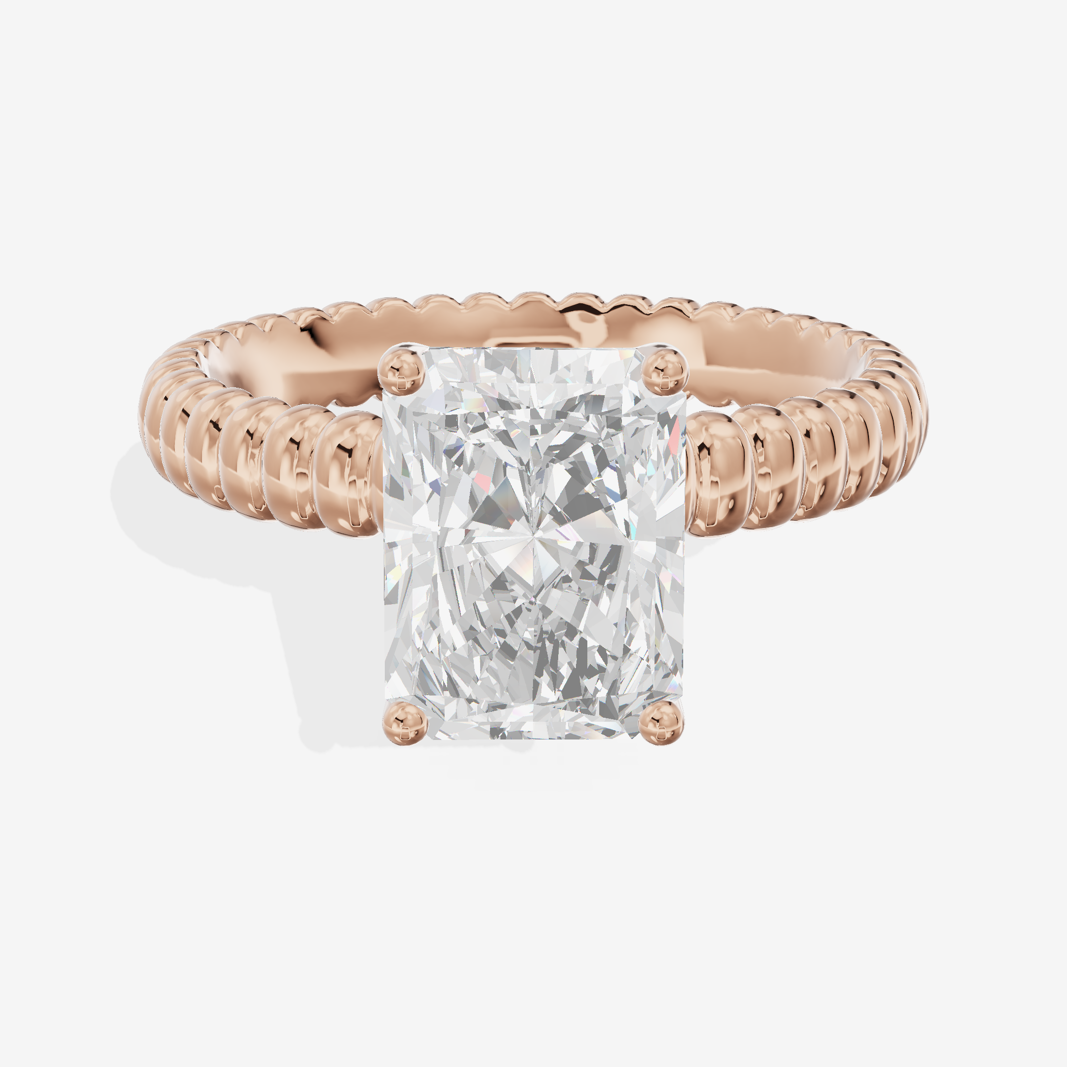 Vintage Aimora 1.8mm Radiant Solitaire Engagement Ring in 14K Rose Gold
