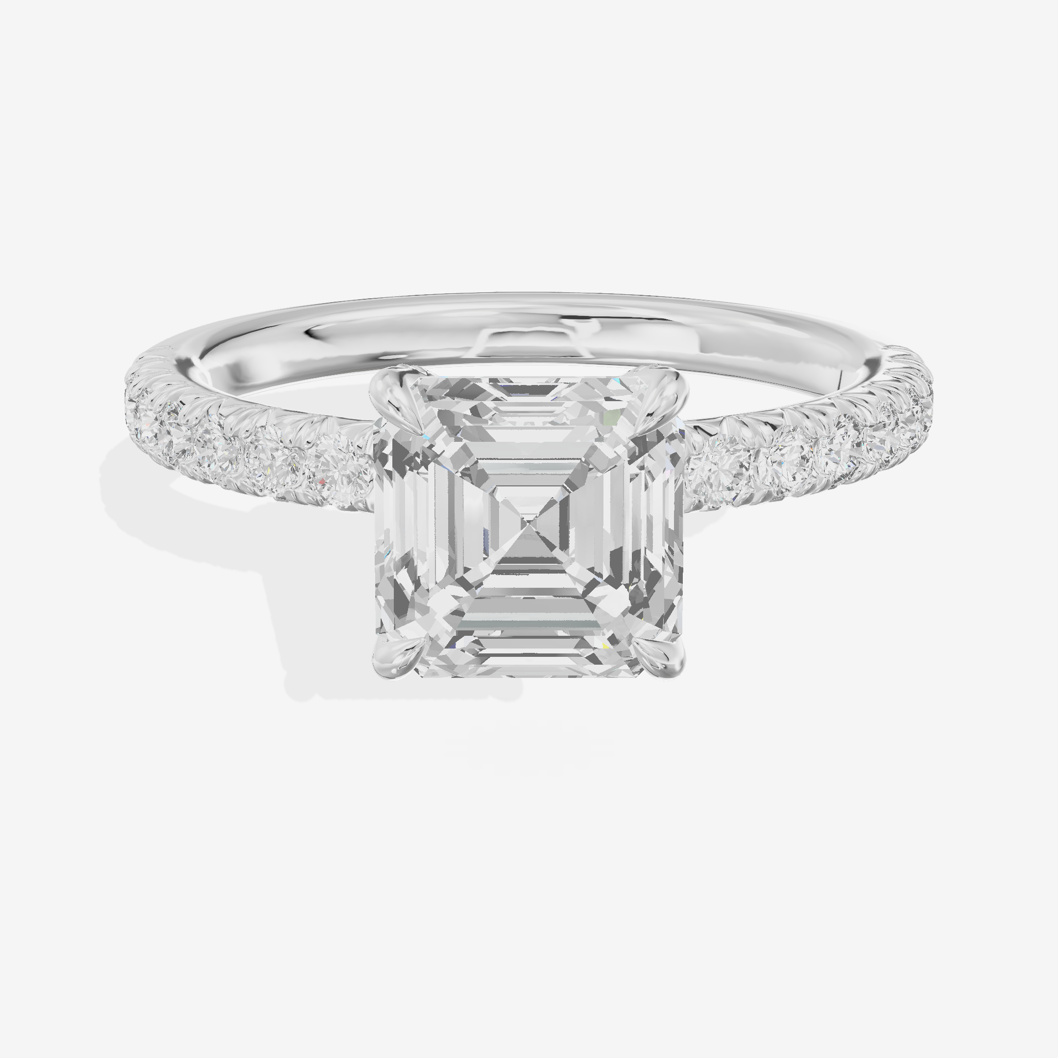 Mirelle Hidden Halo Asscher Engagement Ring (1/3 ct. tw.) in 18K White Gold