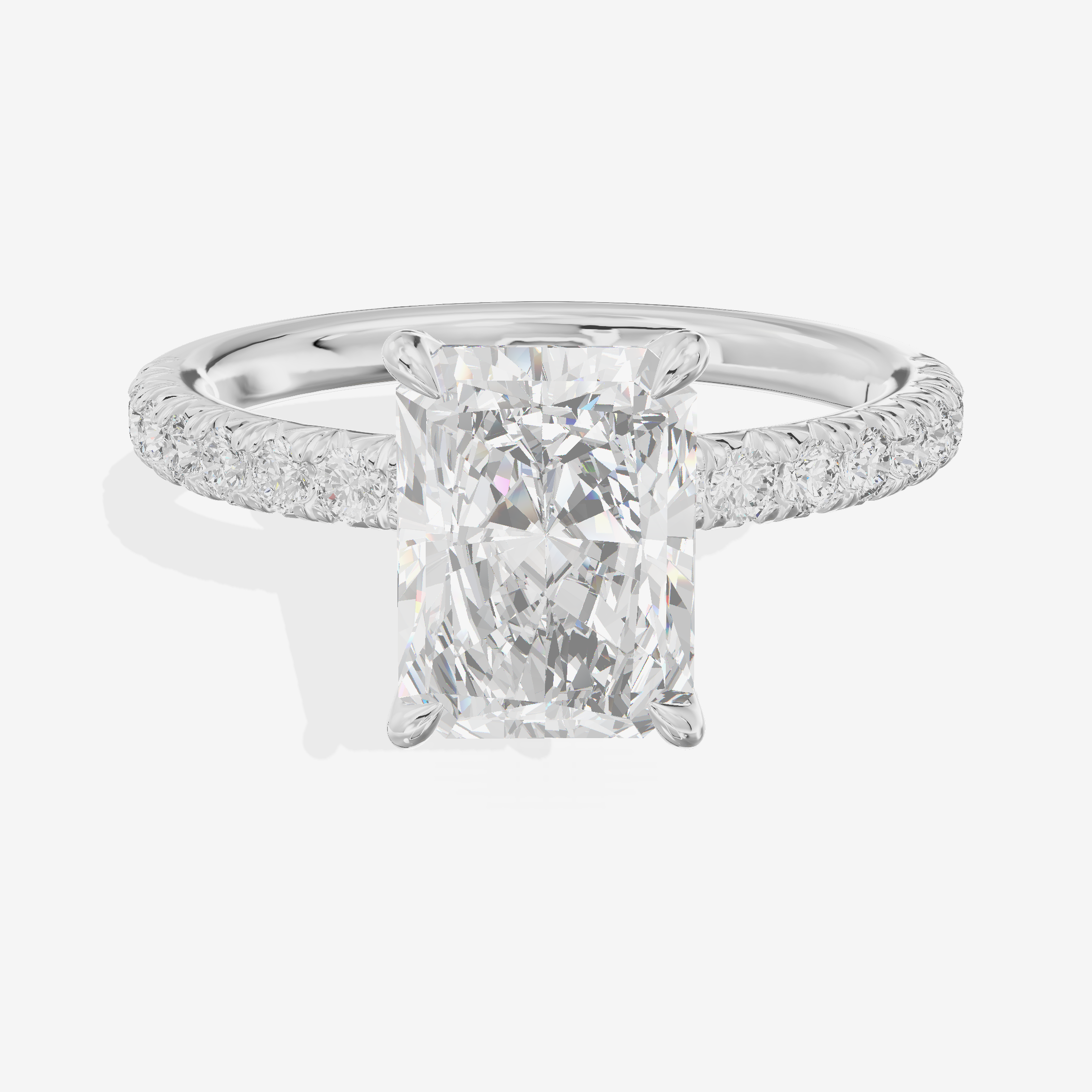 Mirelle Hidden Halo Radiant Engagement Ring (1/3 ct. tw.) in 18K White Gold
