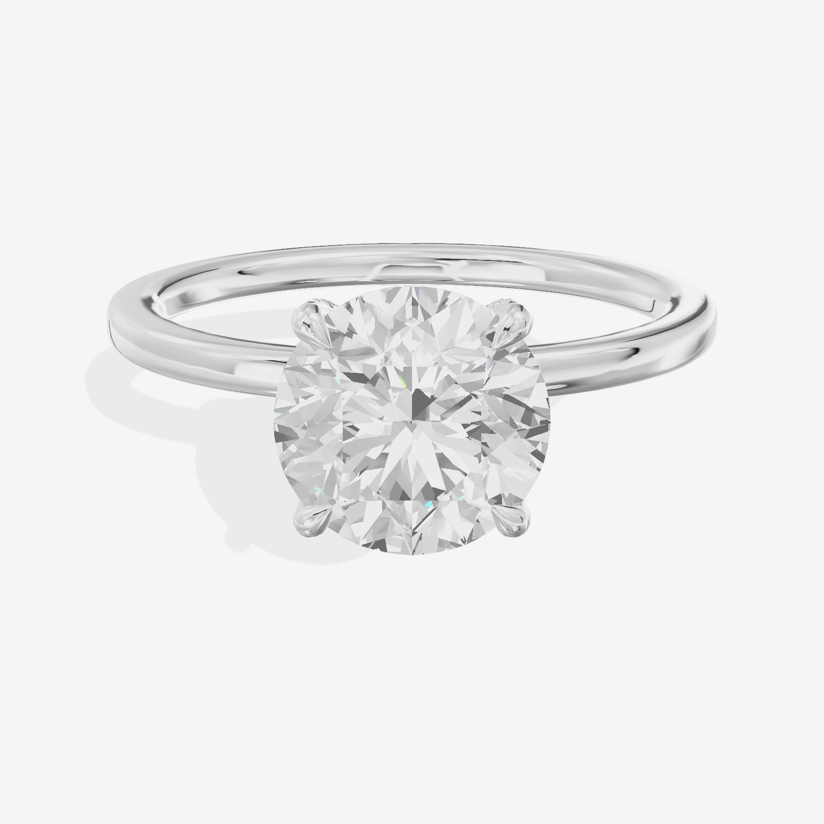 Lustrous Linger Round Engagement Ring with Side Stones (1/10 ct. tw.) in 14K White Gold