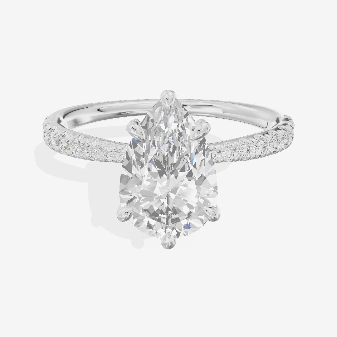 Lumera Pear Engagement Ring with Side Stones (1/3 ct. tw.) in 14K White Gold